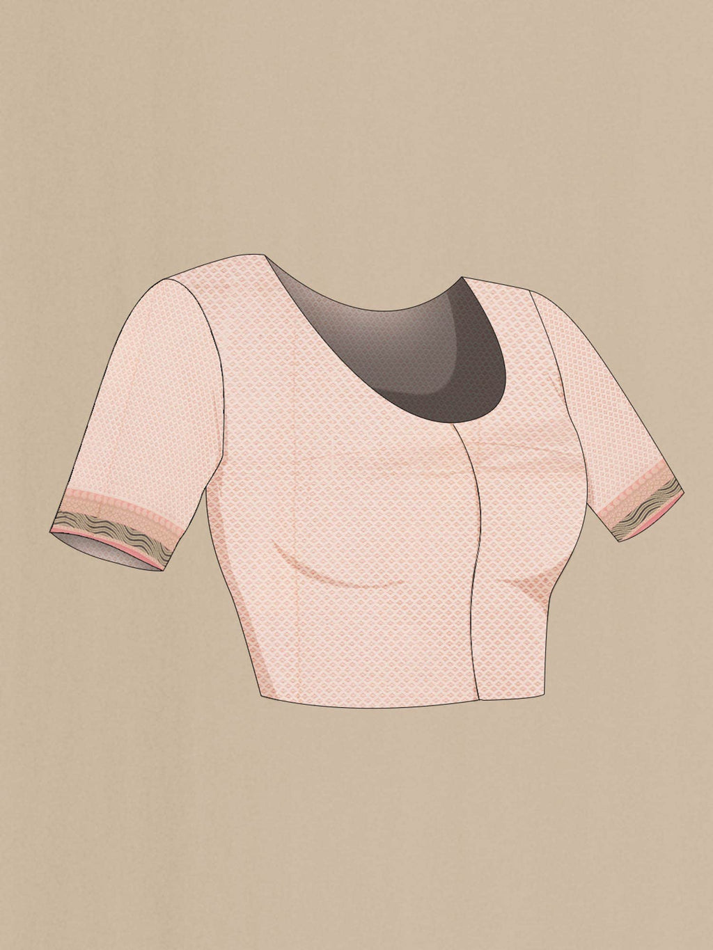 Peach Blended Kota Cotton Saree