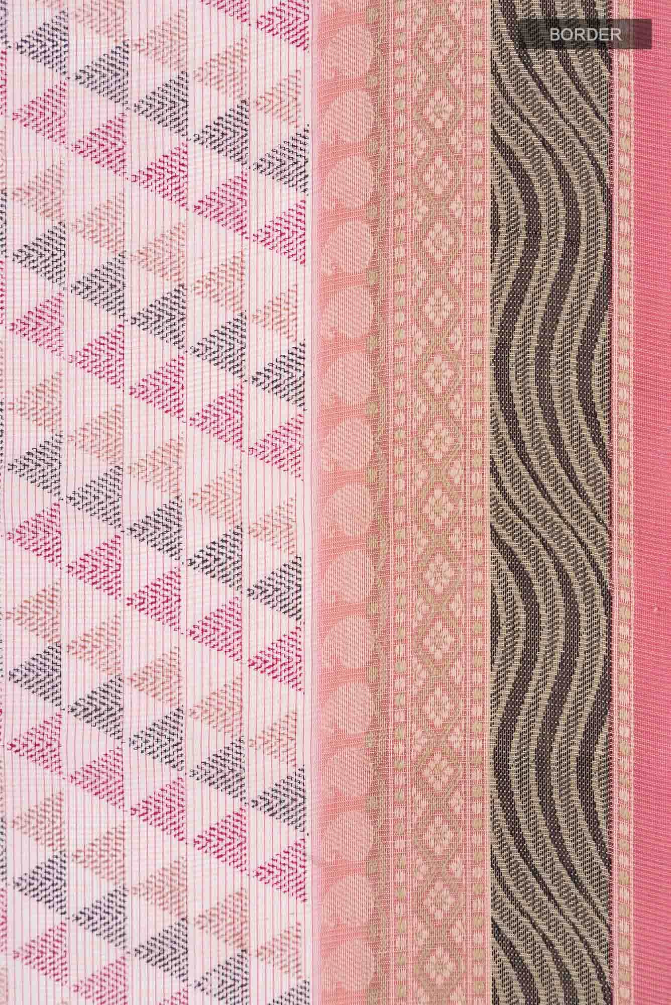 Peach Blended Kota Cotton Saree