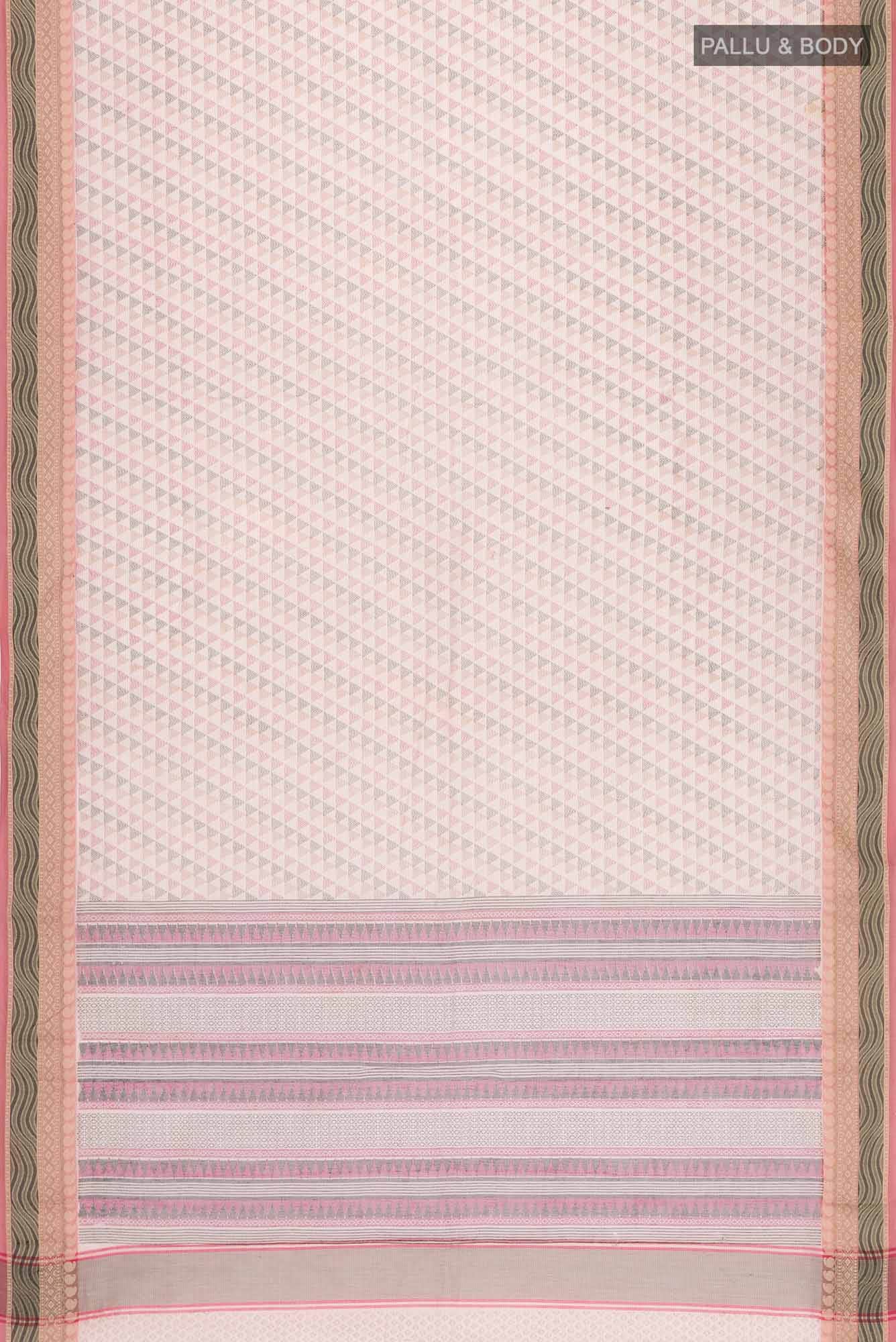 Peach Blended Kota Cotton Saree