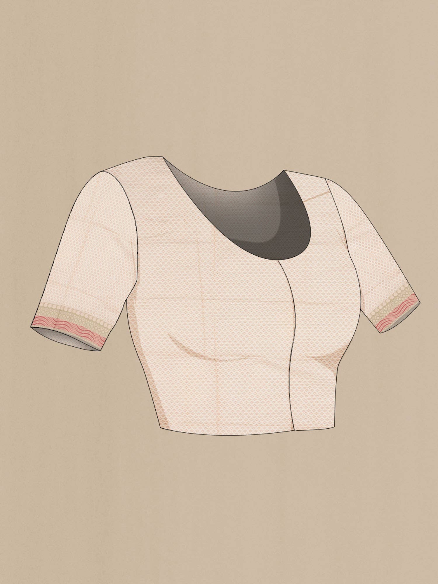 Beige Blended Kota Cotton Saree