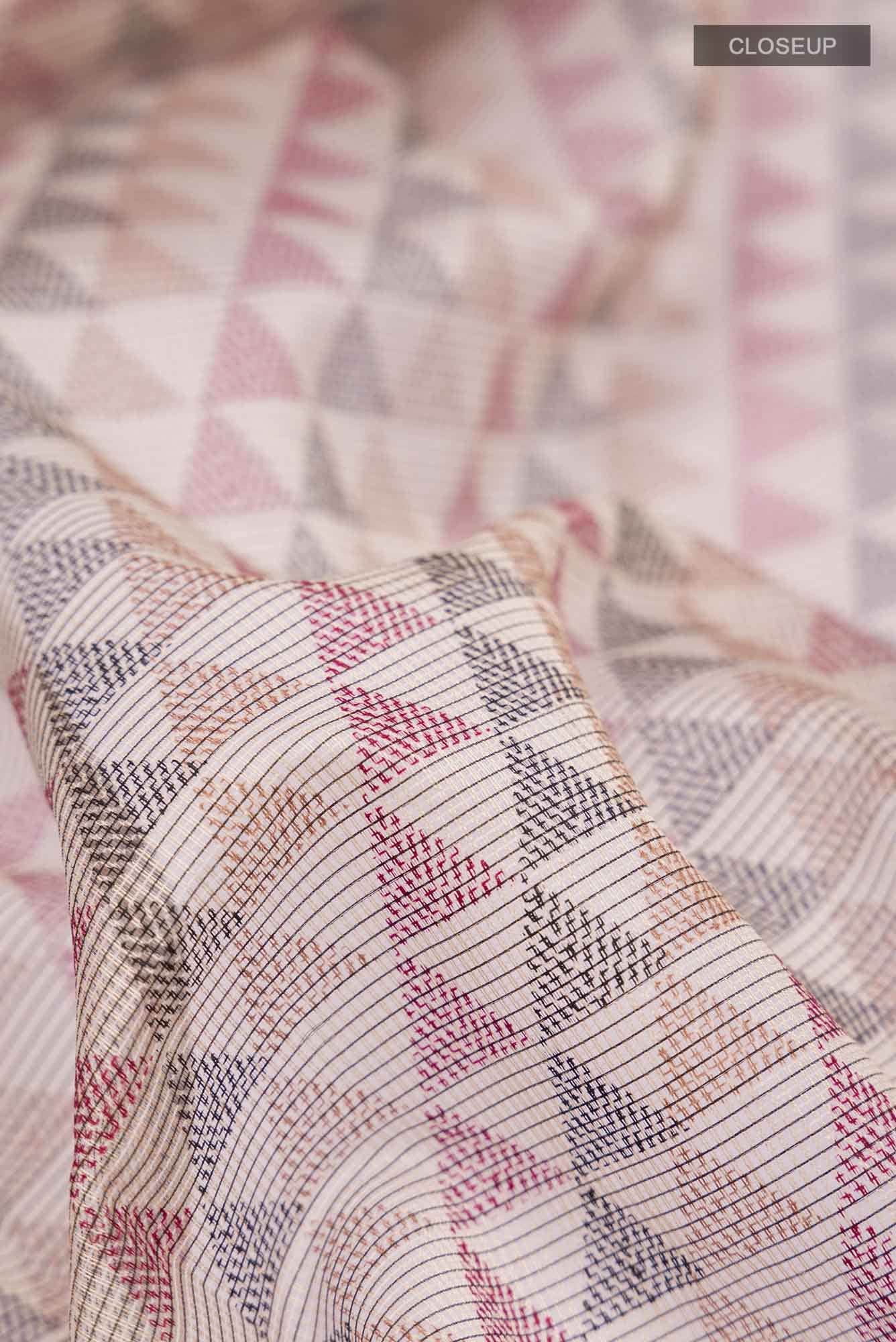 Beige Blended Kota Cotton Saree