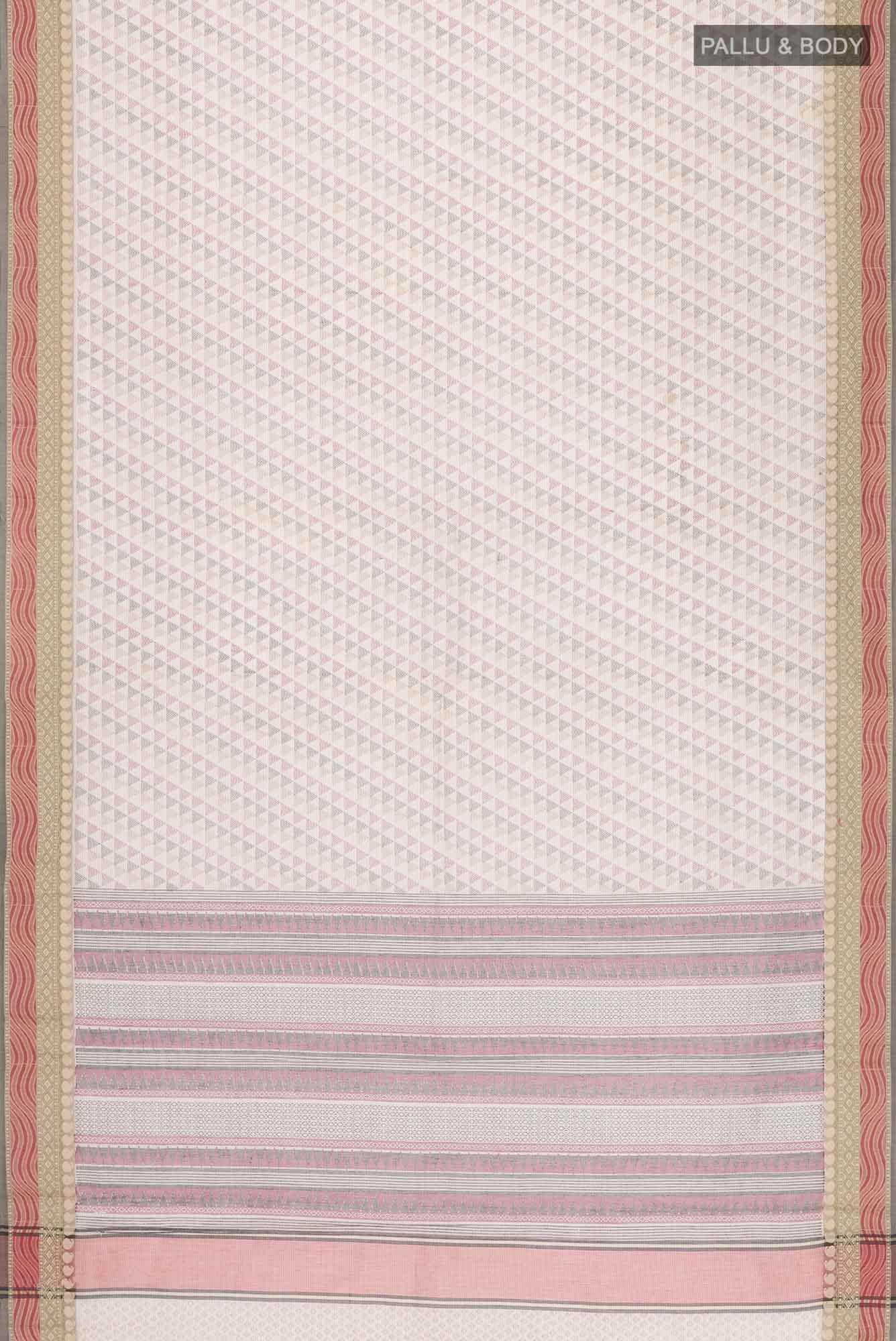 Beige Blended Kota Cotton Saree