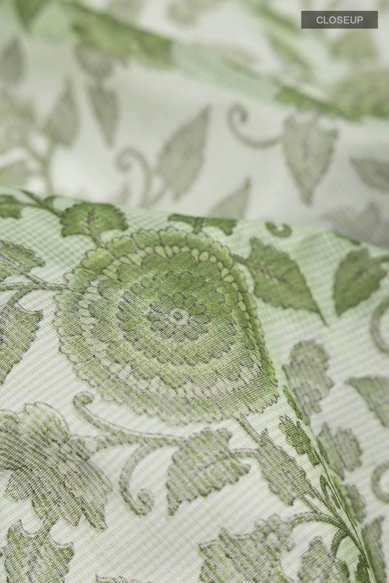 Green Blended Kota Cotton Saree