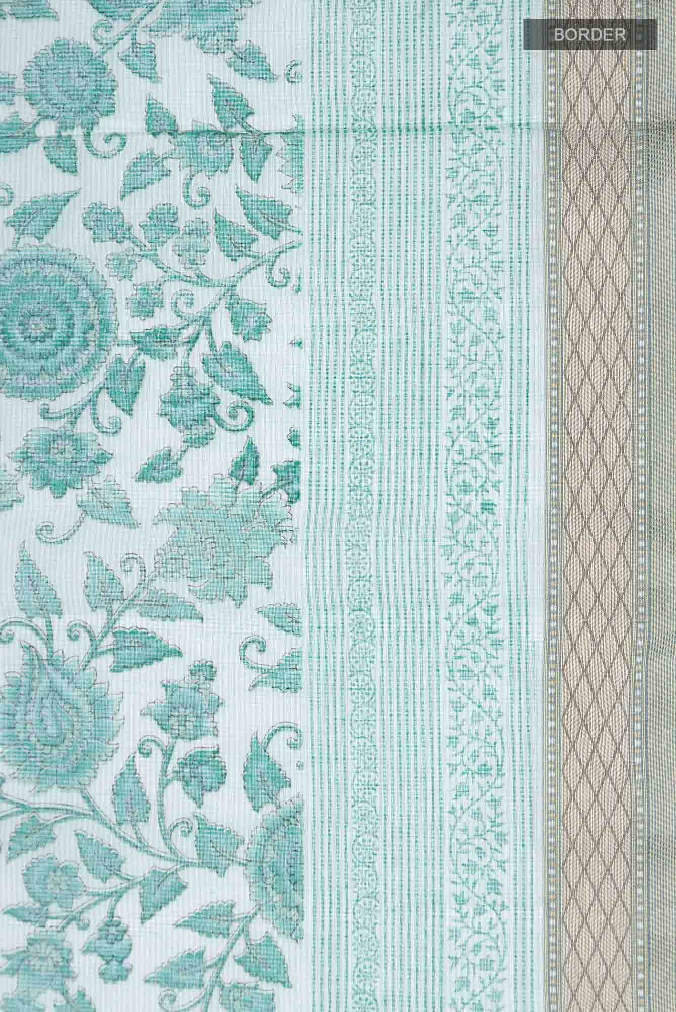 Green Blended Kota Cotton Saree