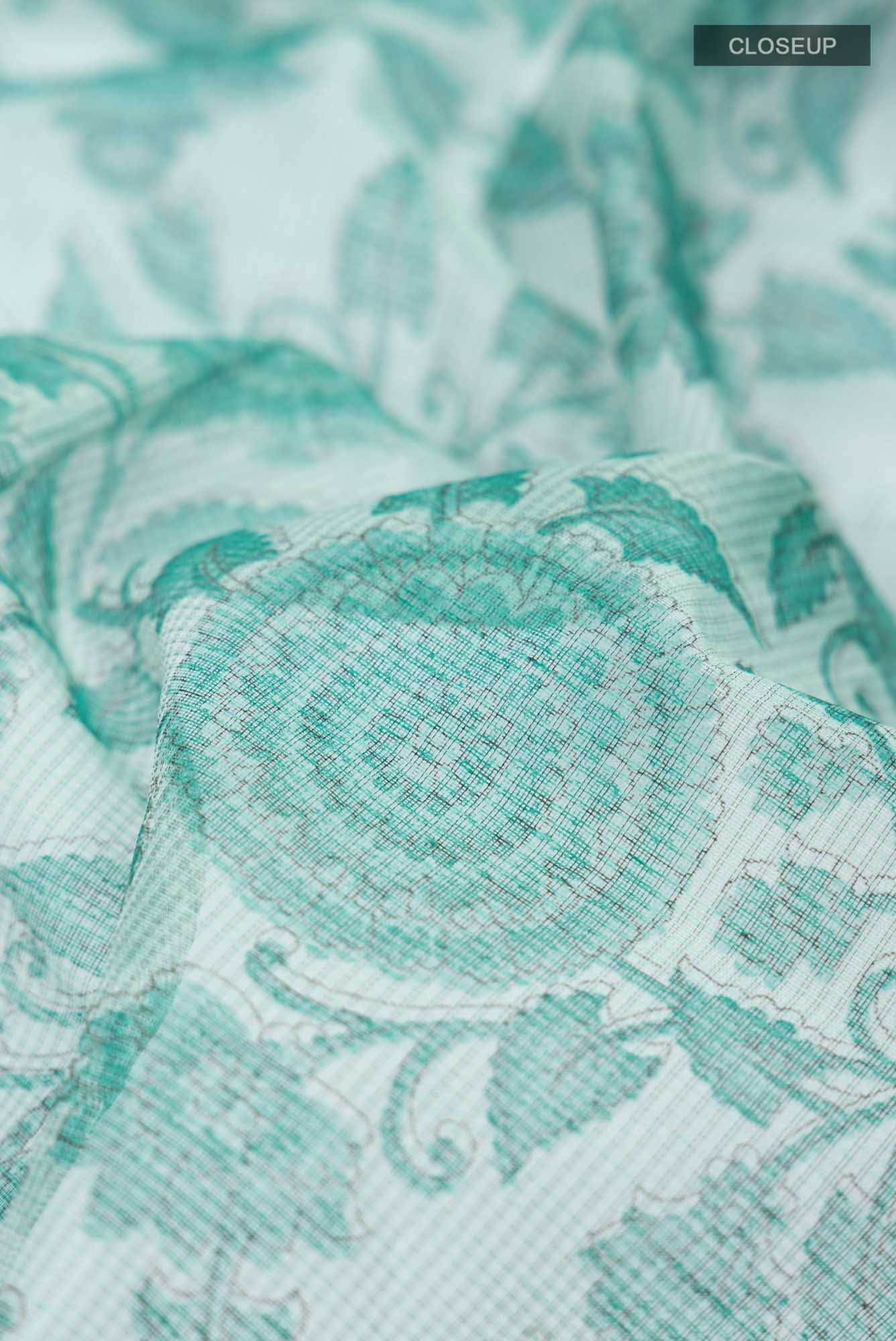 Green Blended Kota Cotton Saree