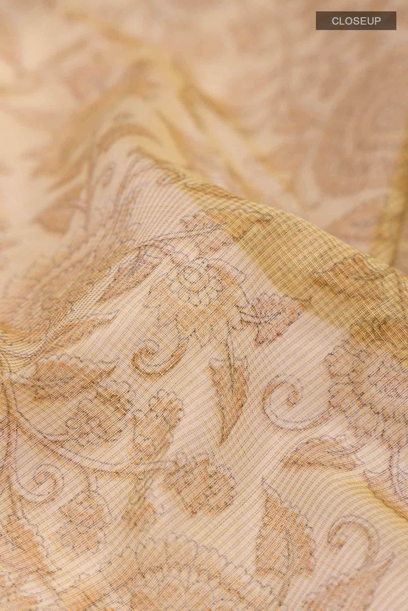 Yellow Blended Kota Cotton Saree