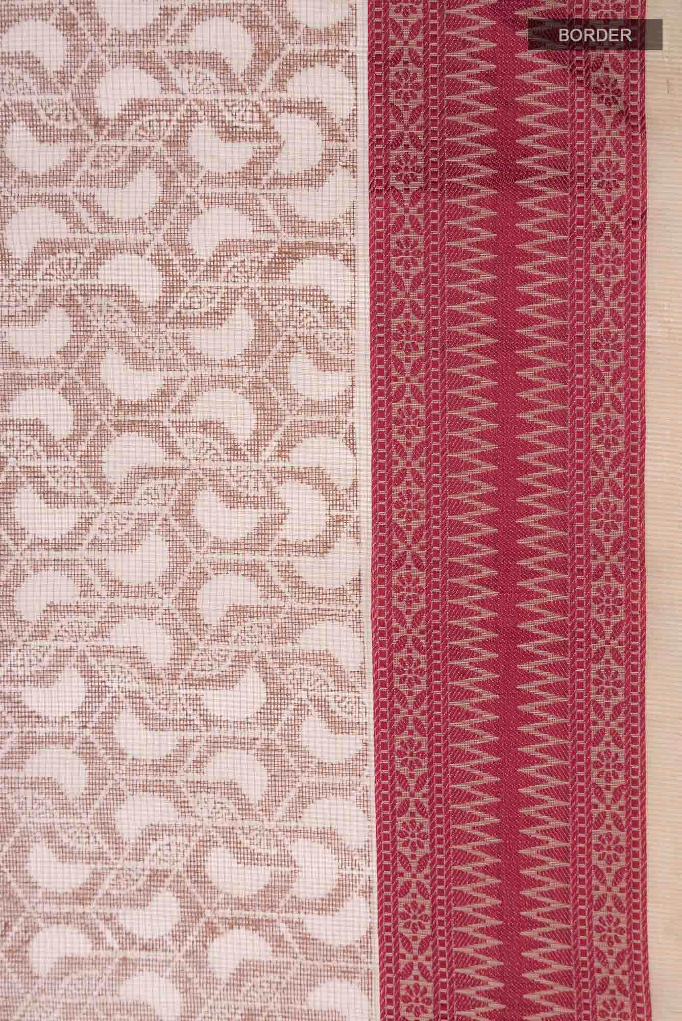 Beige Blended Kota Cotton Saree