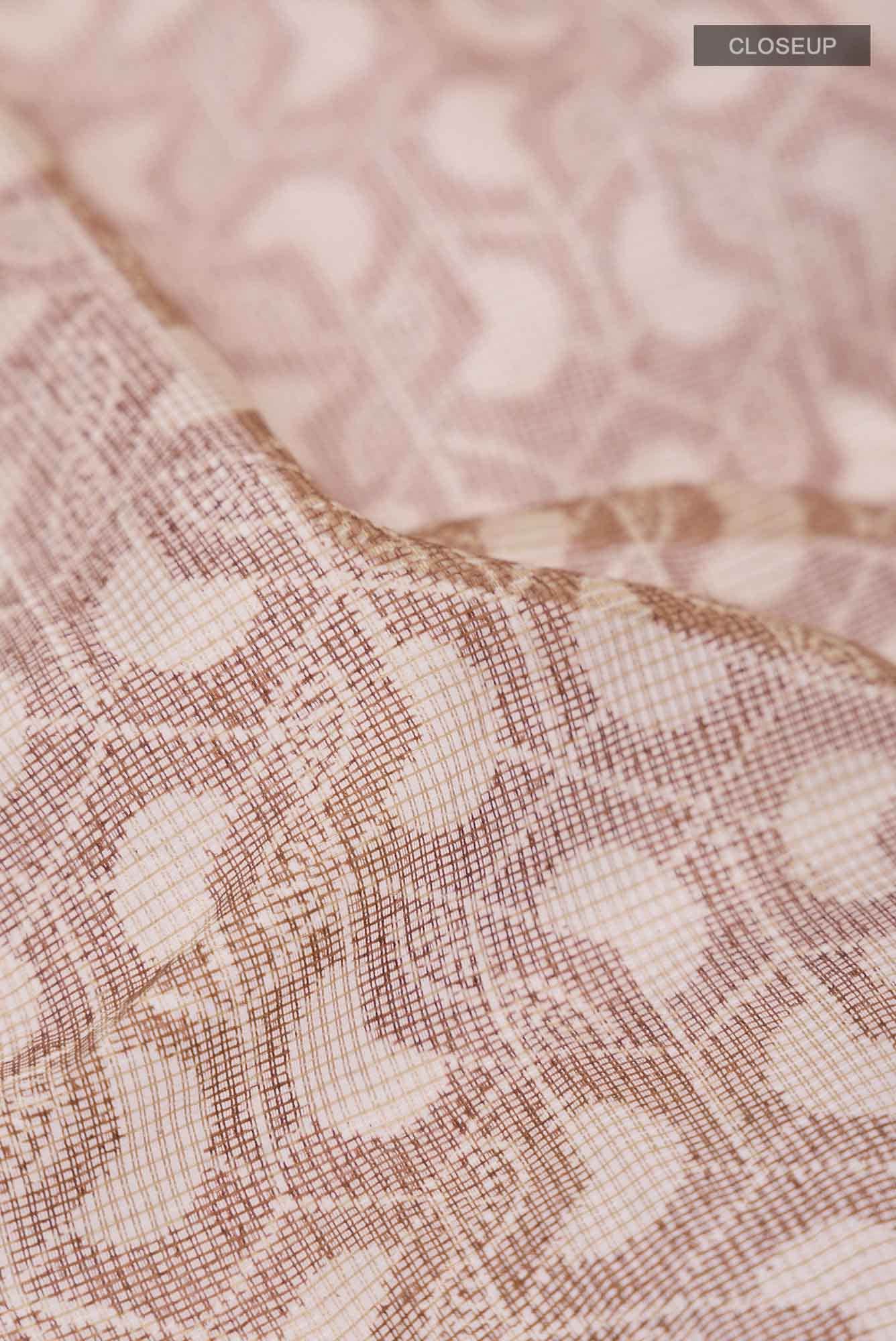 Beige Blended Kota Cotton Saree