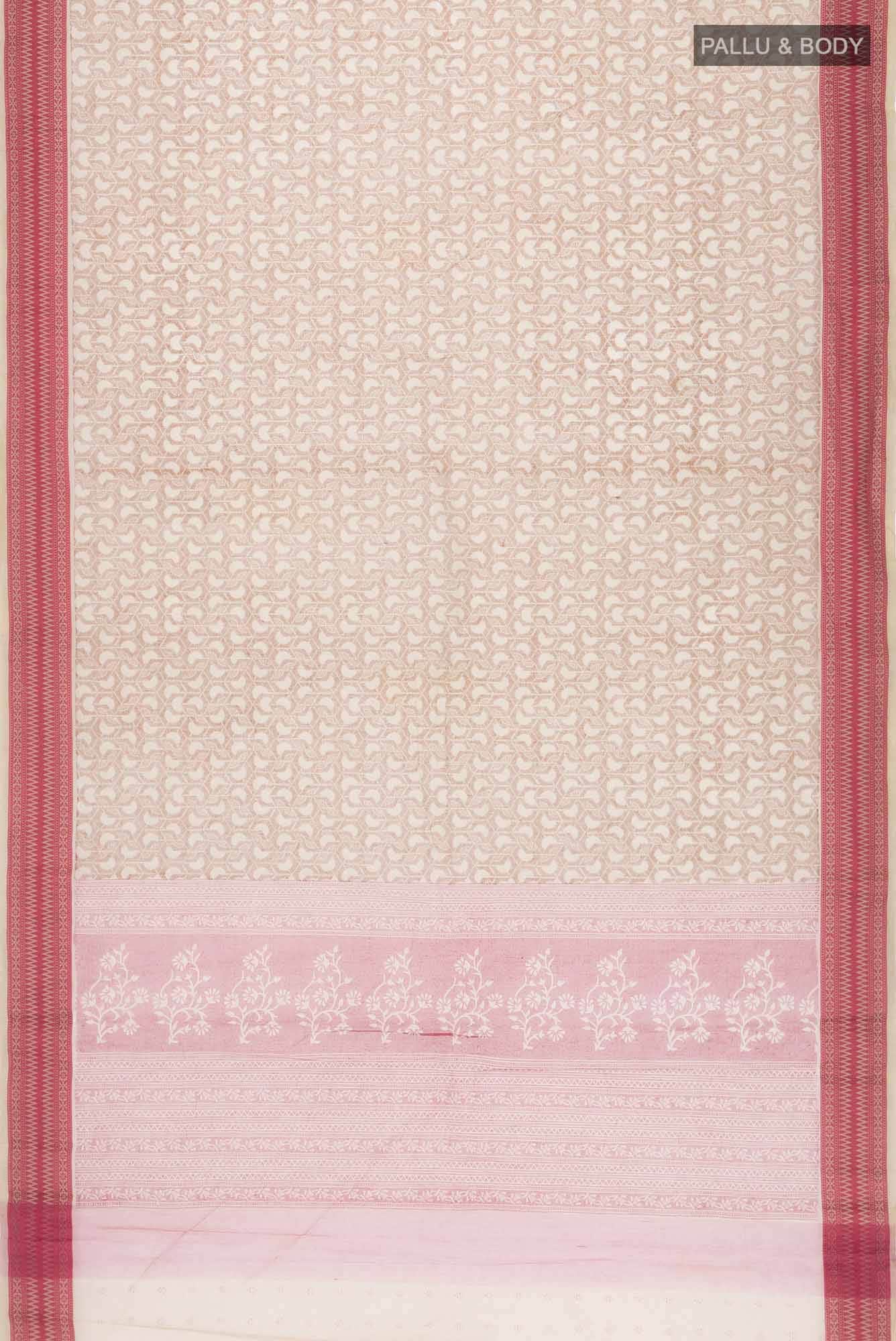 Beige Blended Kota Cotton Saree