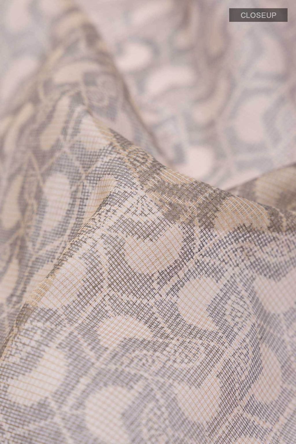Beige Blended Kota Cotton Saree