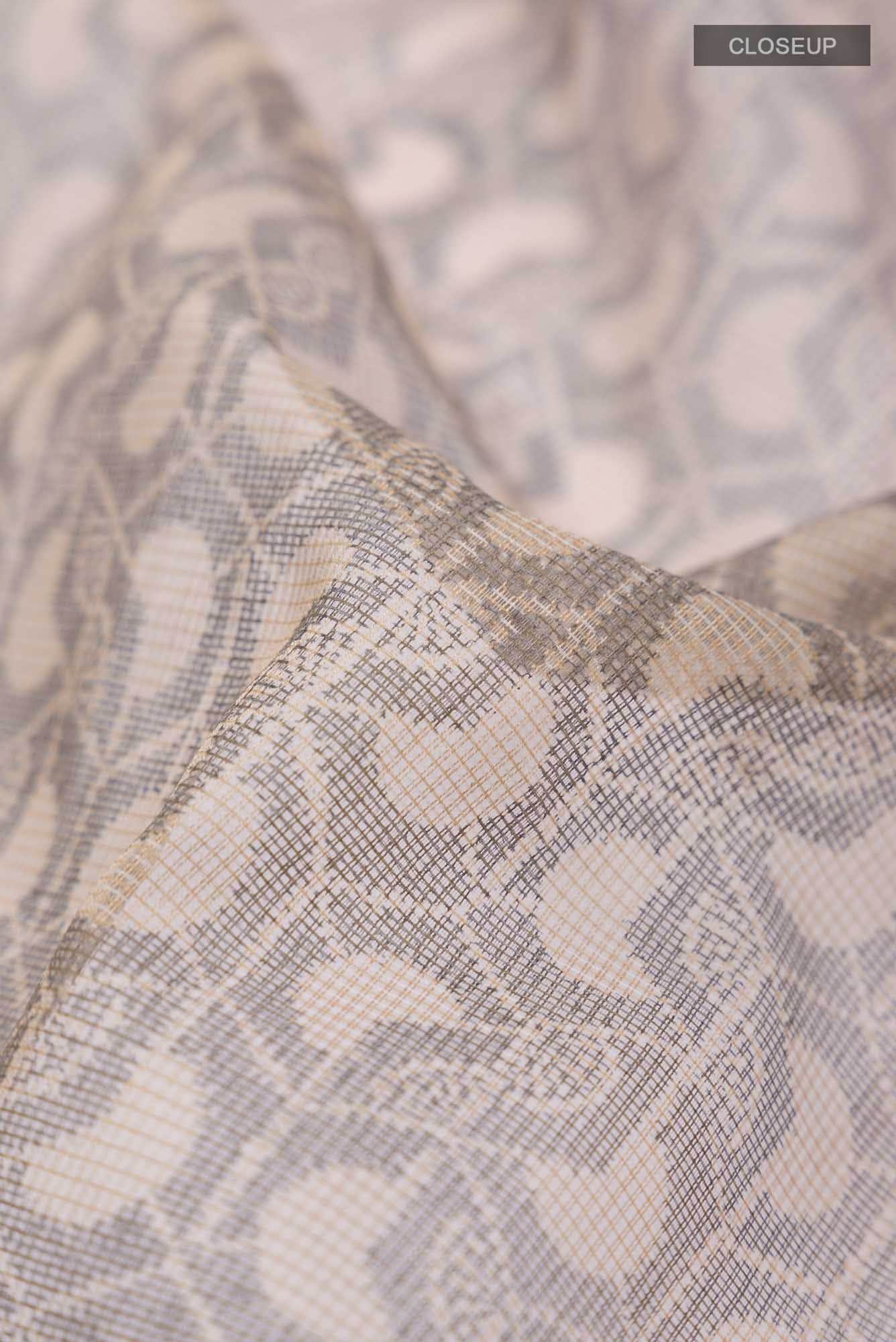 Beige Blended Kota Cotton Saree