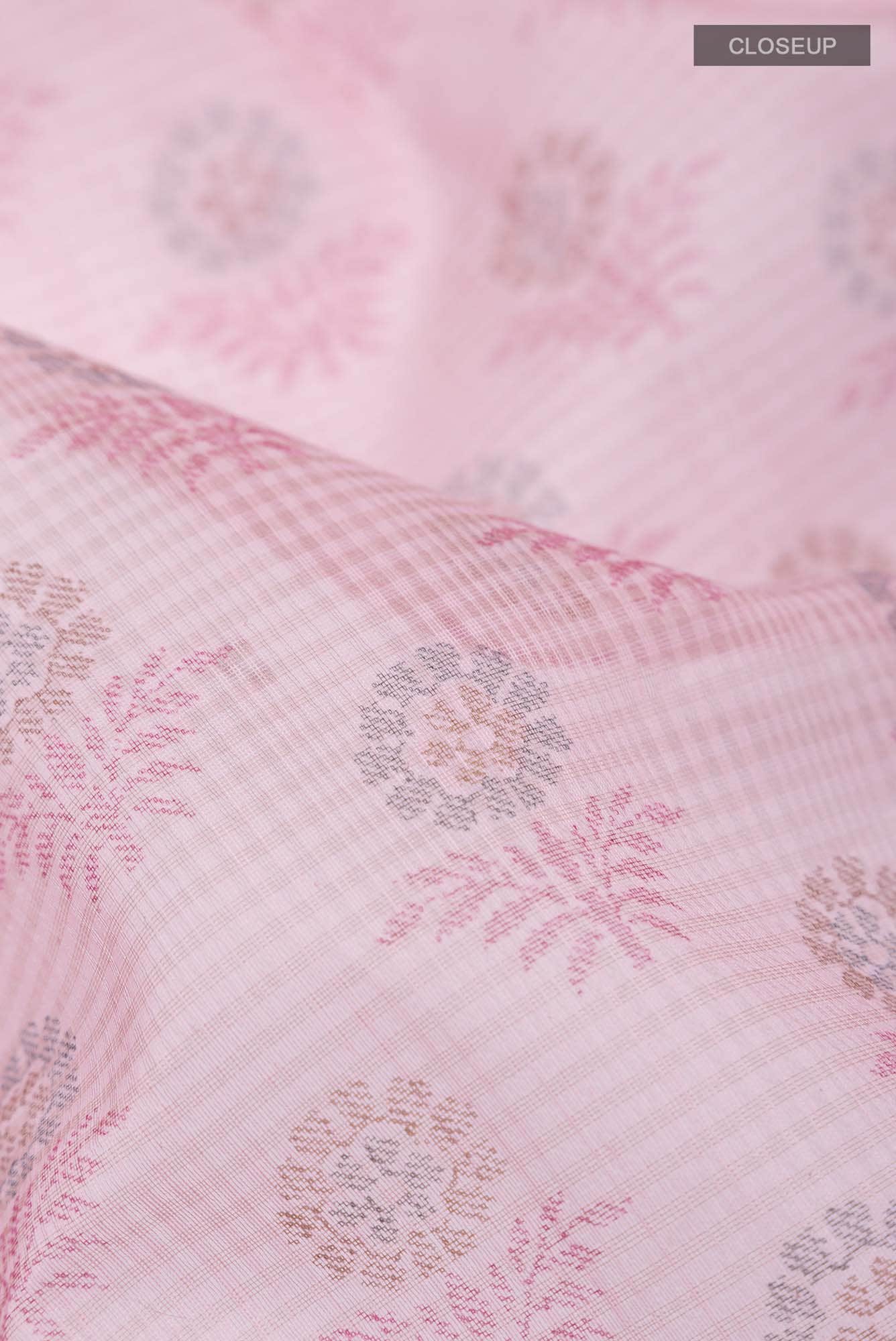 Pink Blended Kota Cotton Saree