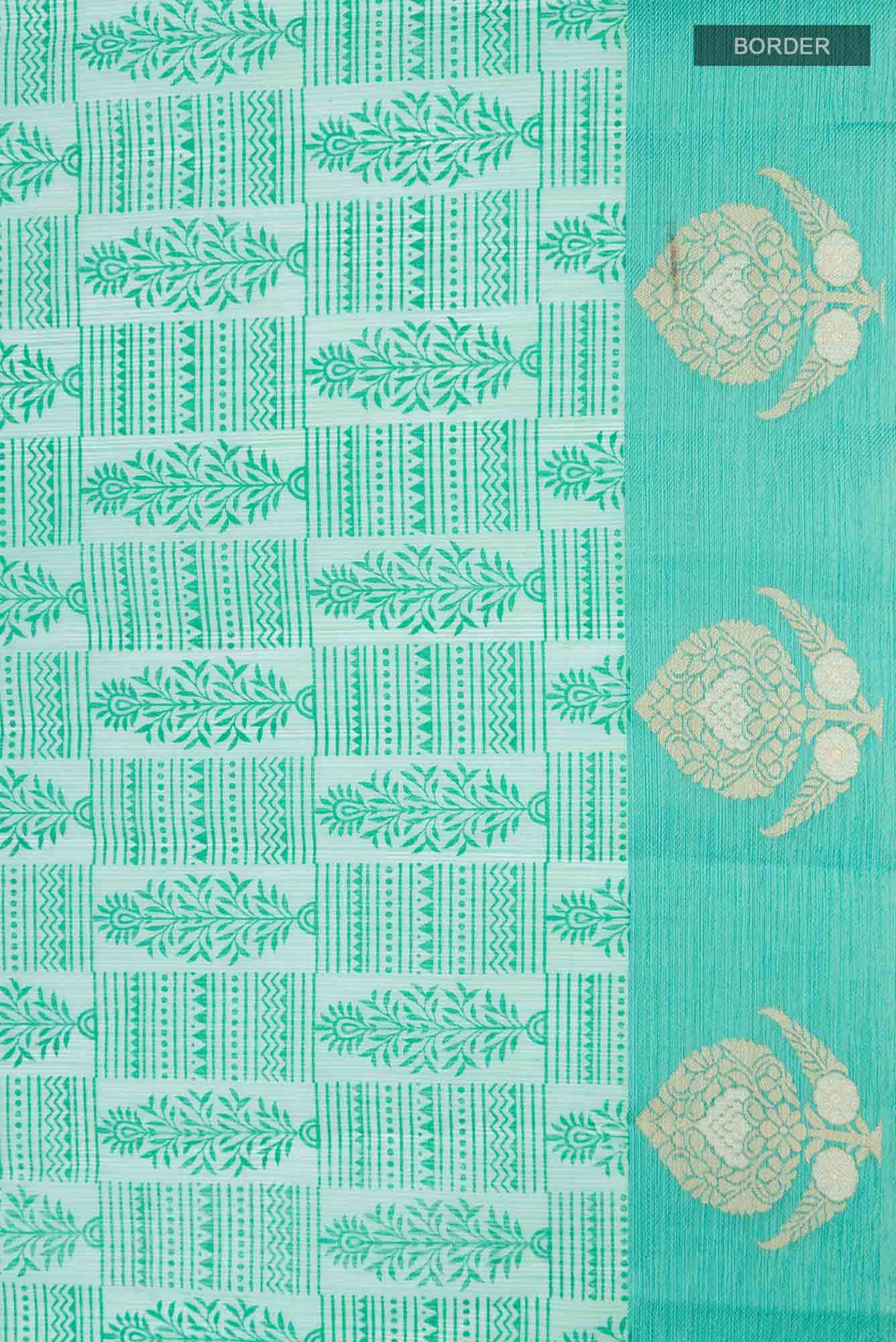 Green Blended Kota Cotton Saree