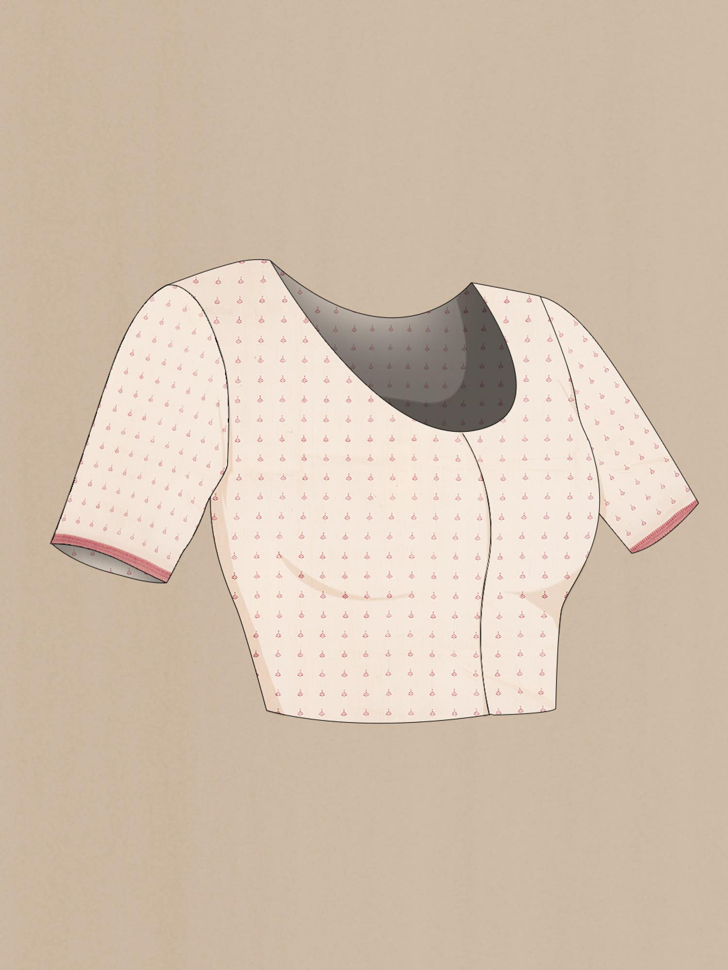 Beige Blended Kota Cotton Saree