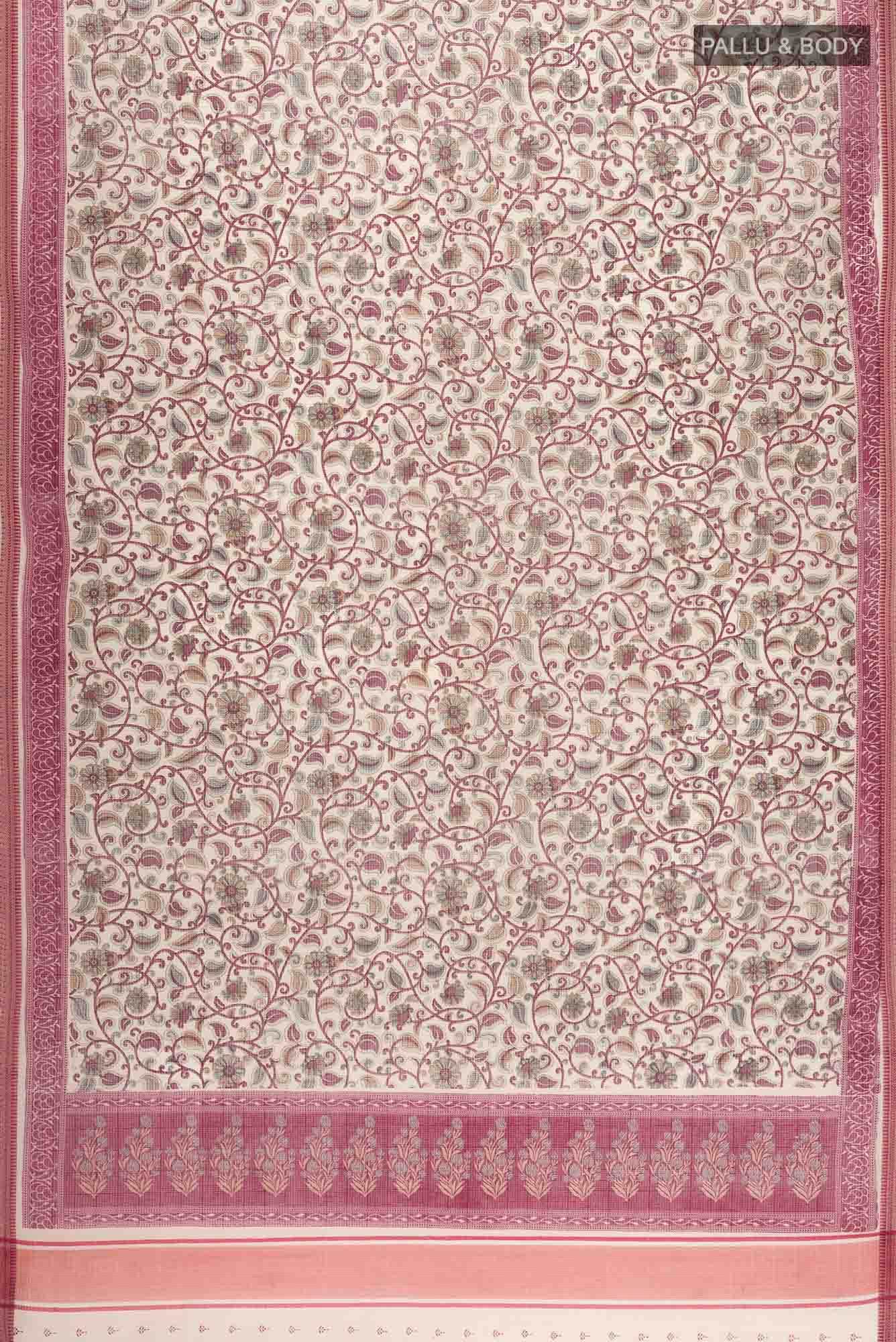 Beige Blended Kota Cotton Saree