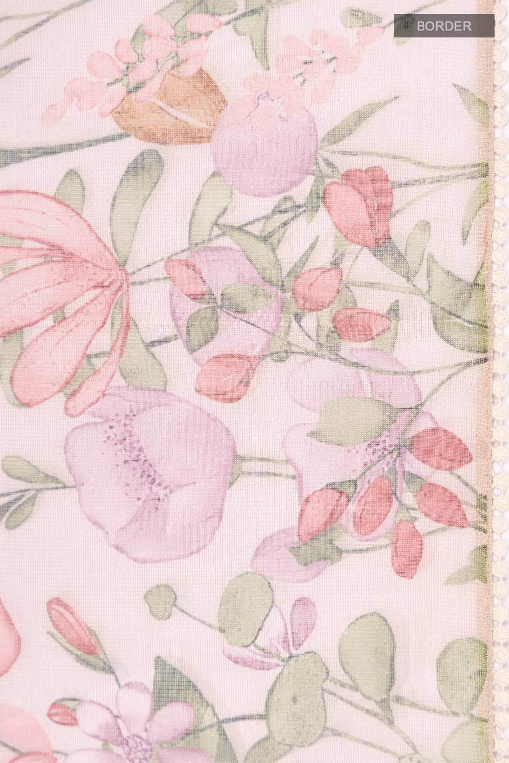 Peach Blended Kota Cotton Saree