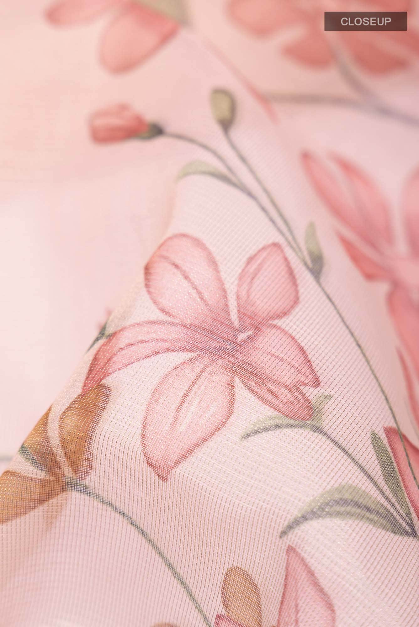 Peach Blended Kota Cotton Saree