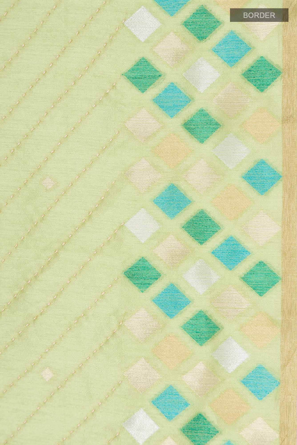 Green Blended Raw Silk Saree