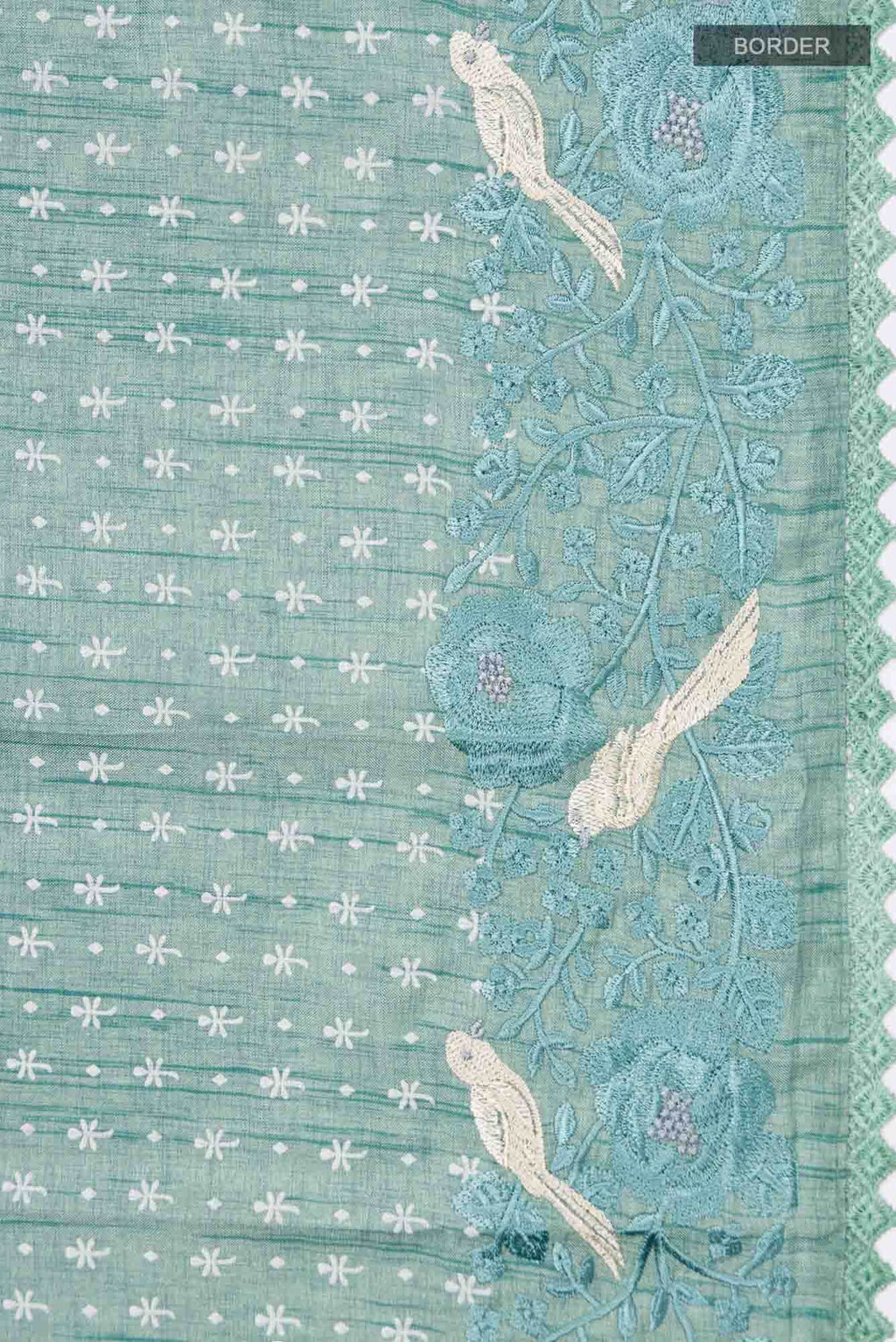 Green Blended Tussar Silk Saree