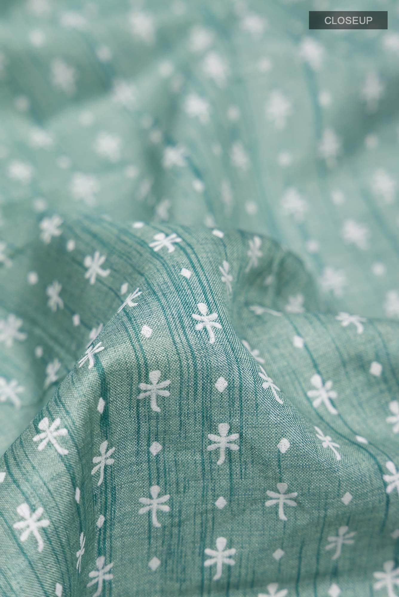 Green Blended Tussar Silk Saree
