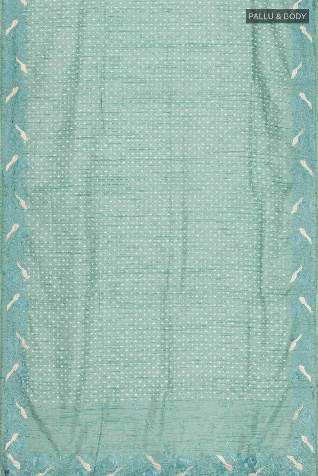 Green Blended Tussar Silk Saree