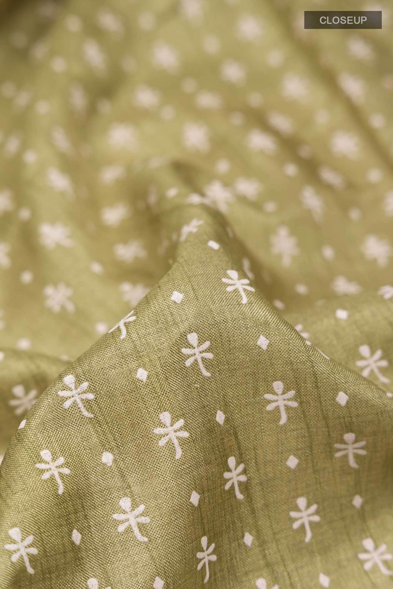 Green Blended Tussar Silk Saree