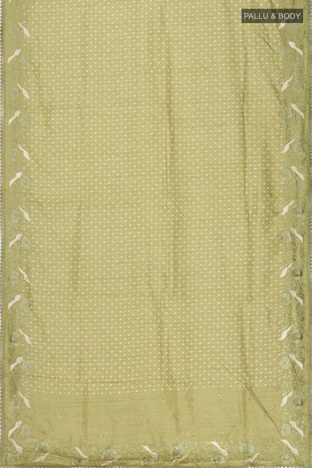 Green Blended Tussar Silk Saree