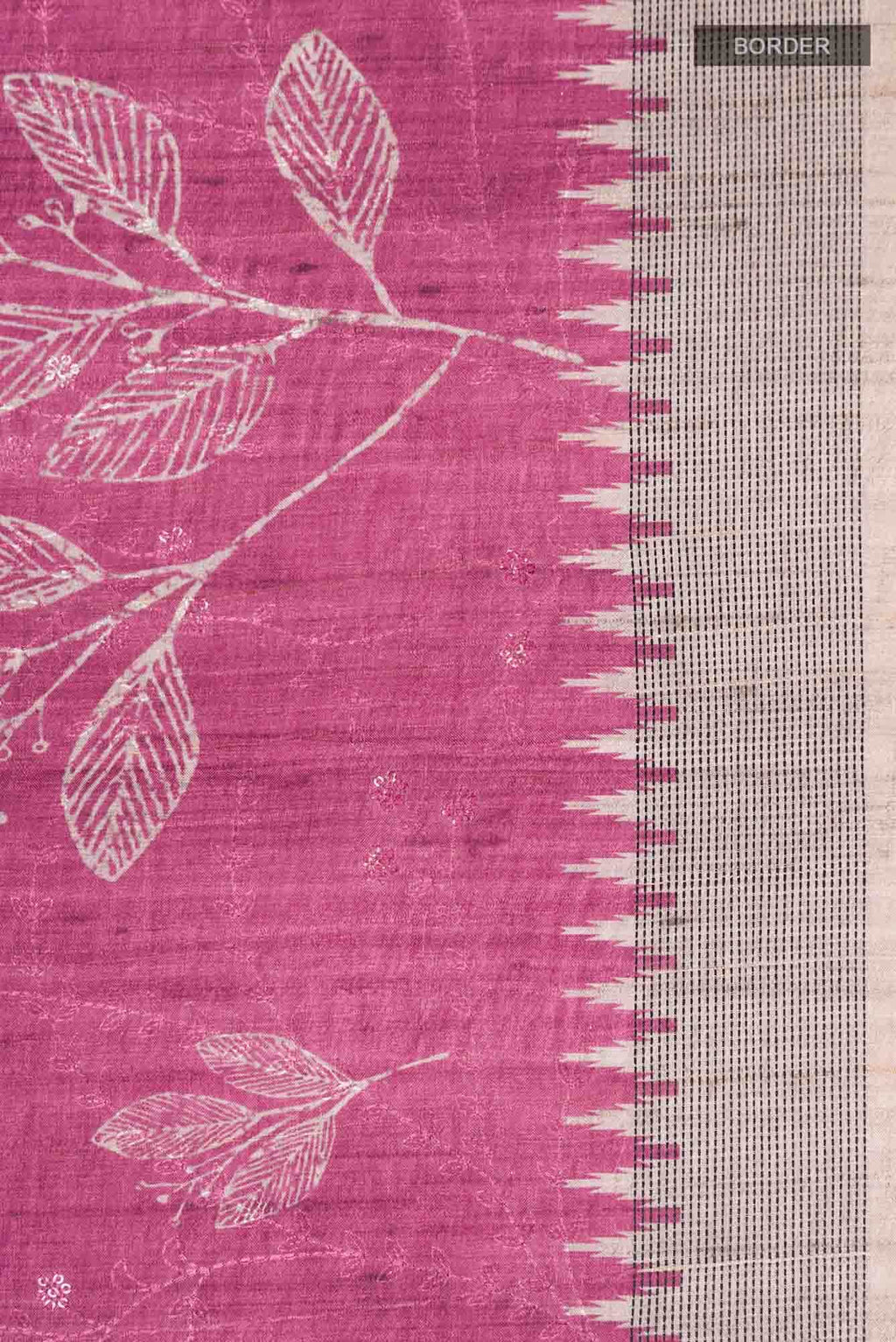 Pink Blended Tussar Silk Saree
