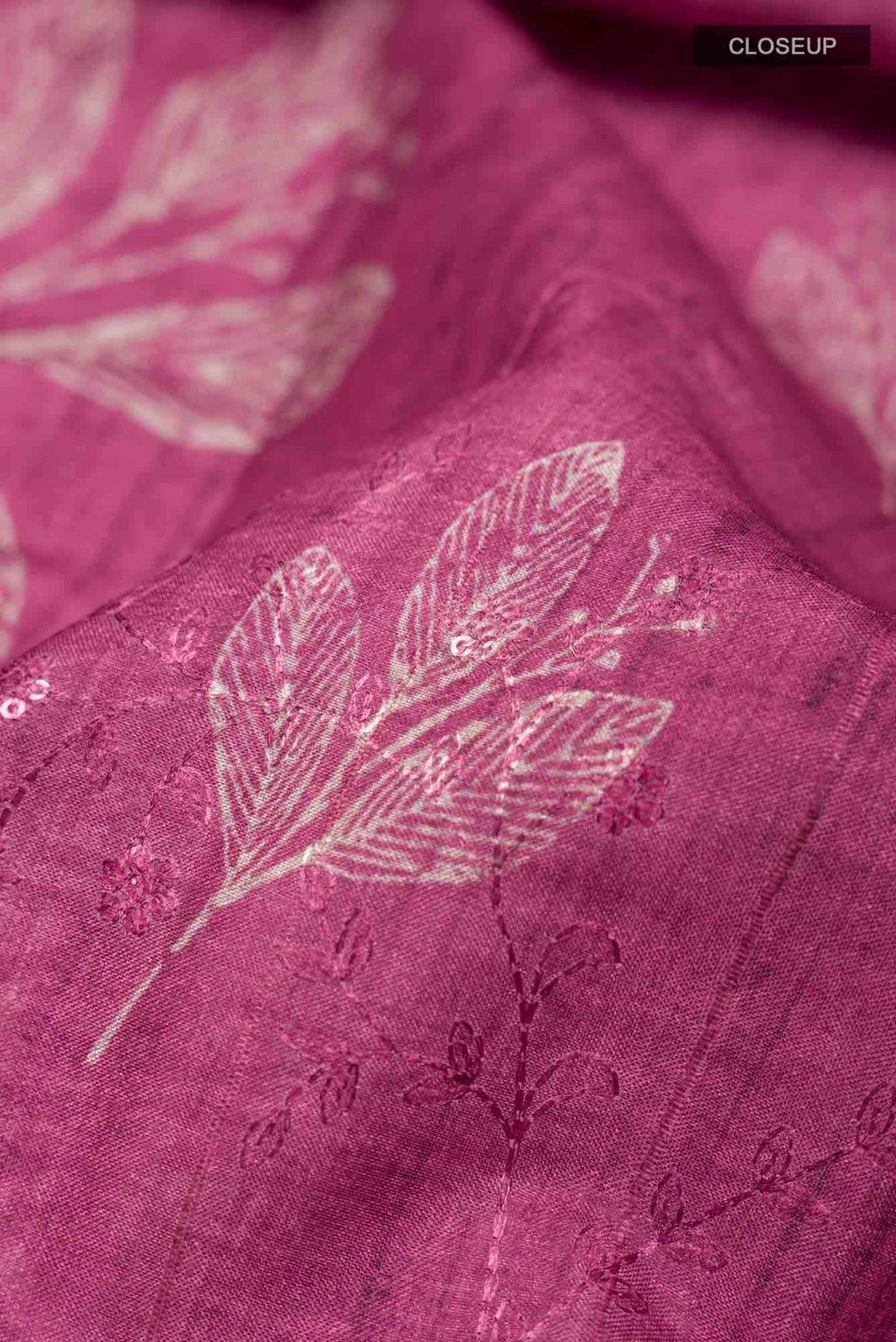 Pink Blended Tussar Silk Saree