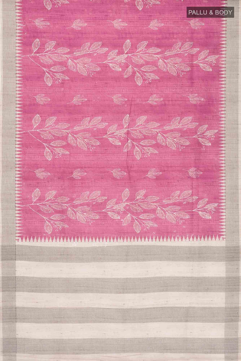 Pink Blended Tussar Silk Saree