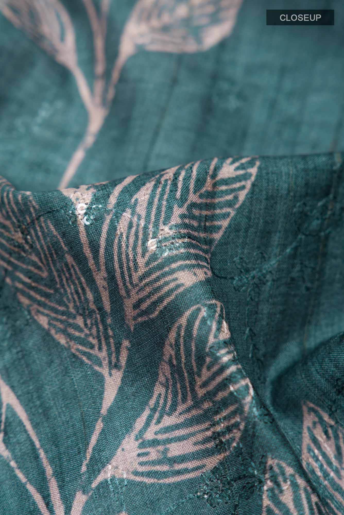 Green Blended Tussar Silk Saree