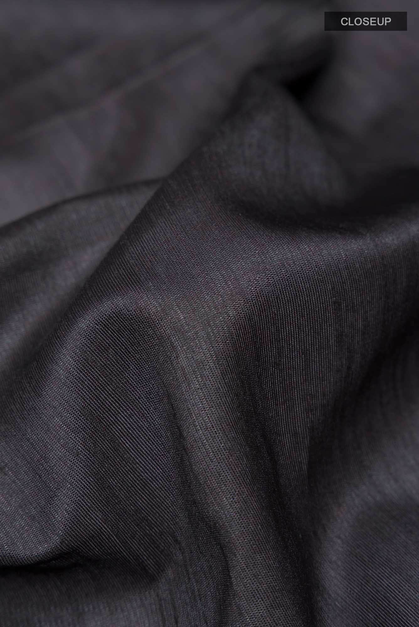Black Blended Tussar Silk Saree