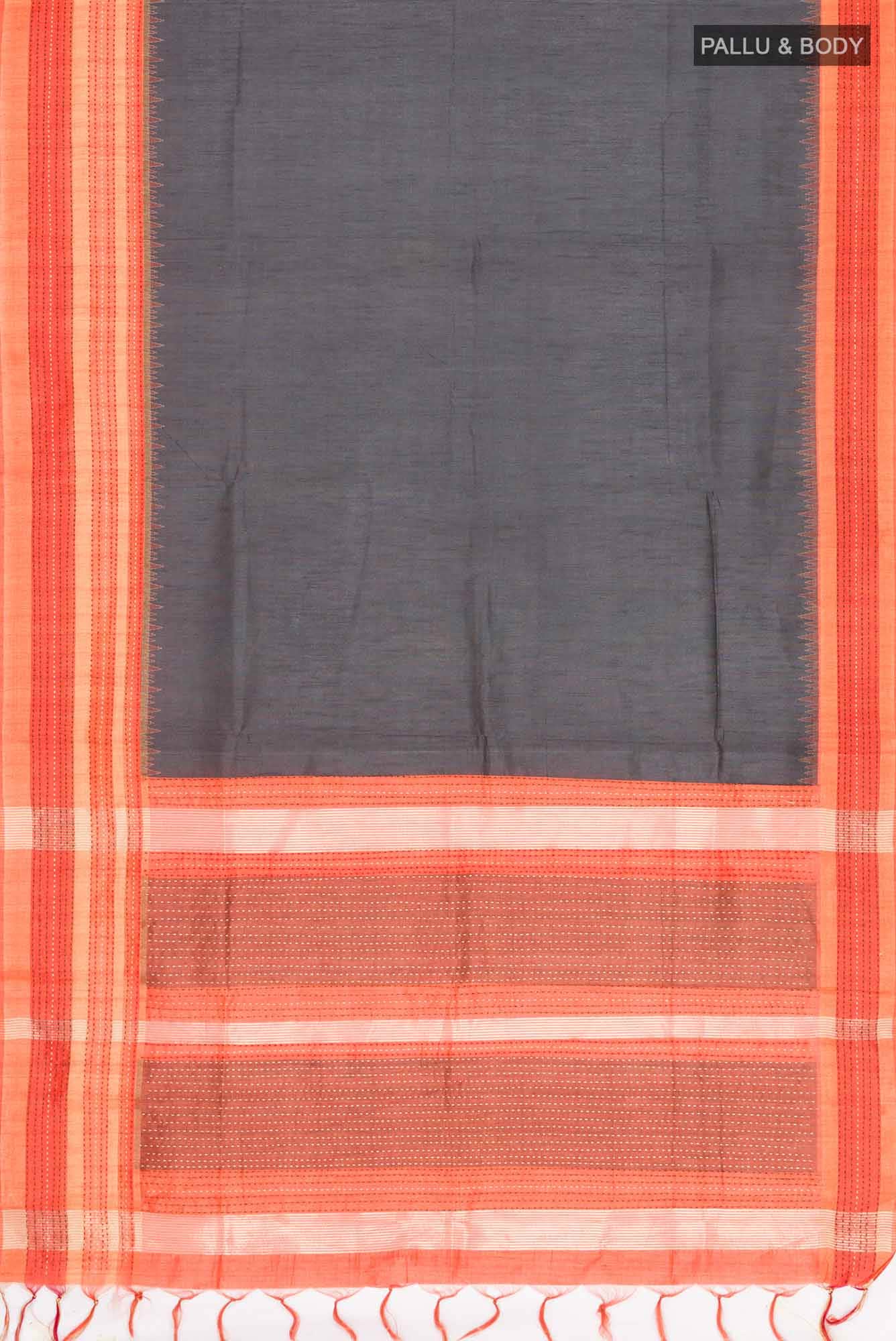 Black Blended Tussar Silk Saree