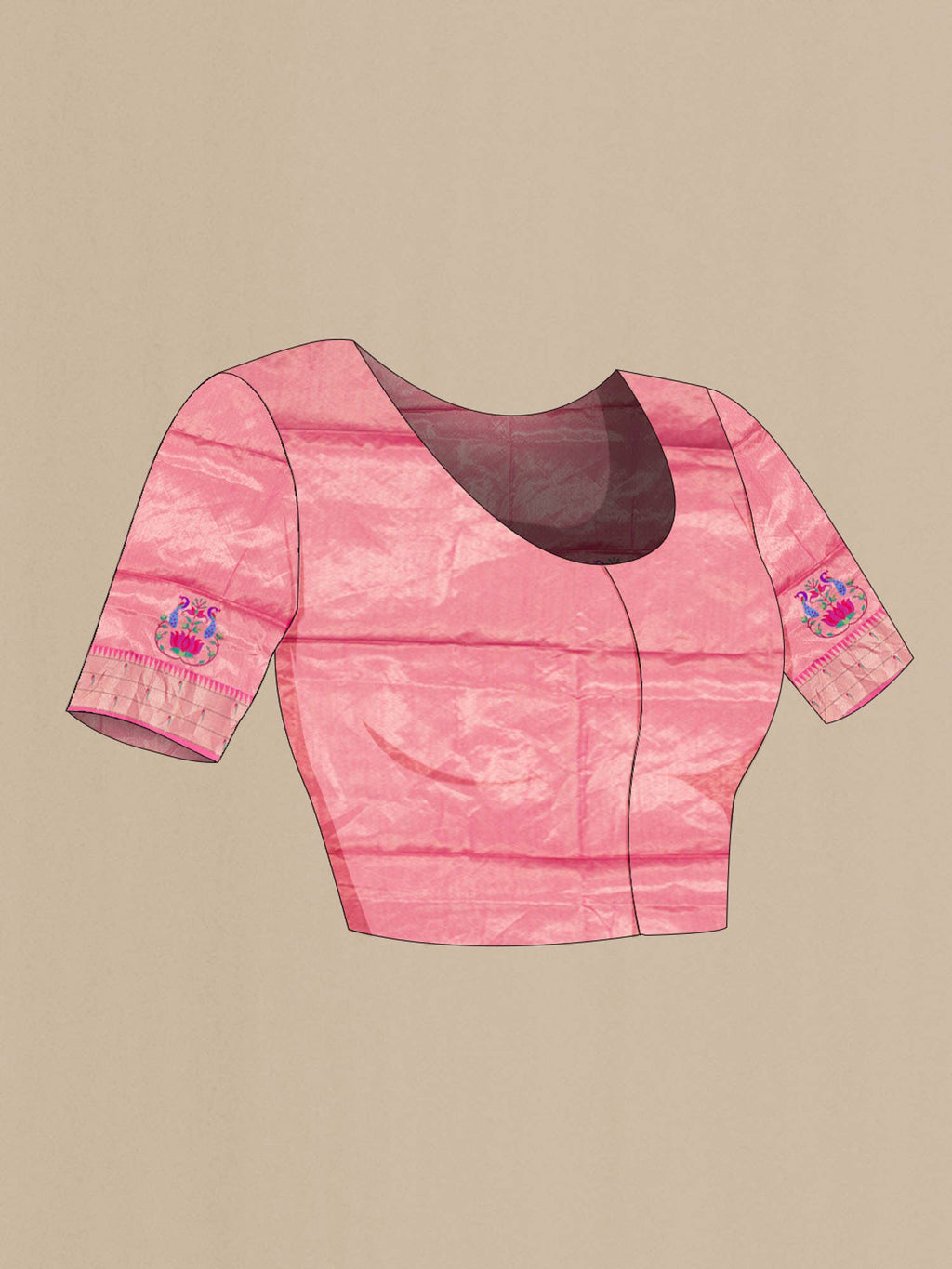 Pink Blended Raw Silk Saree