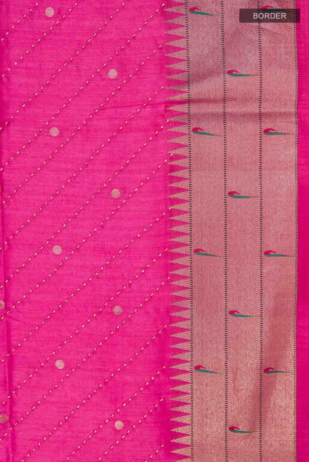 Pink Blended Raw Silk Saree