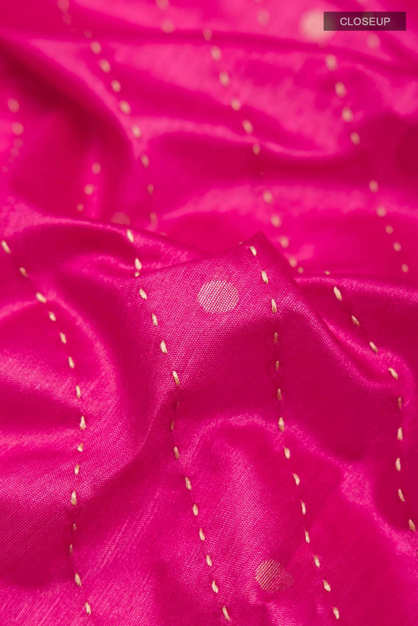 Pink Blended Raw Silk Saree