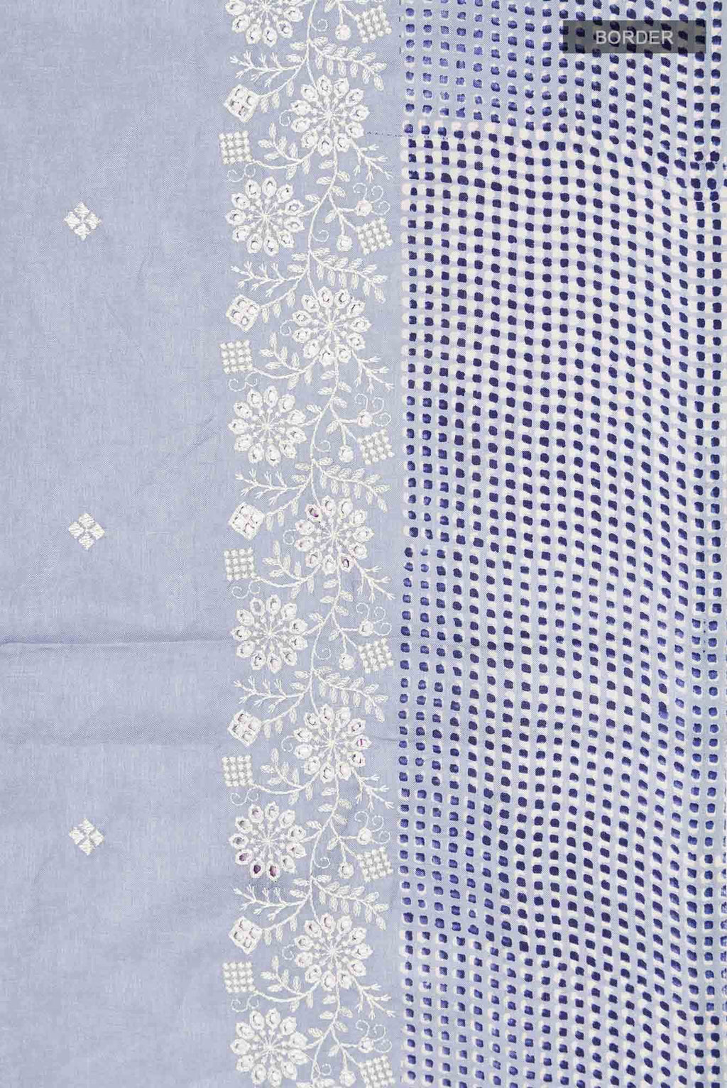 Blue Grey Blended Tussar Silk Saree