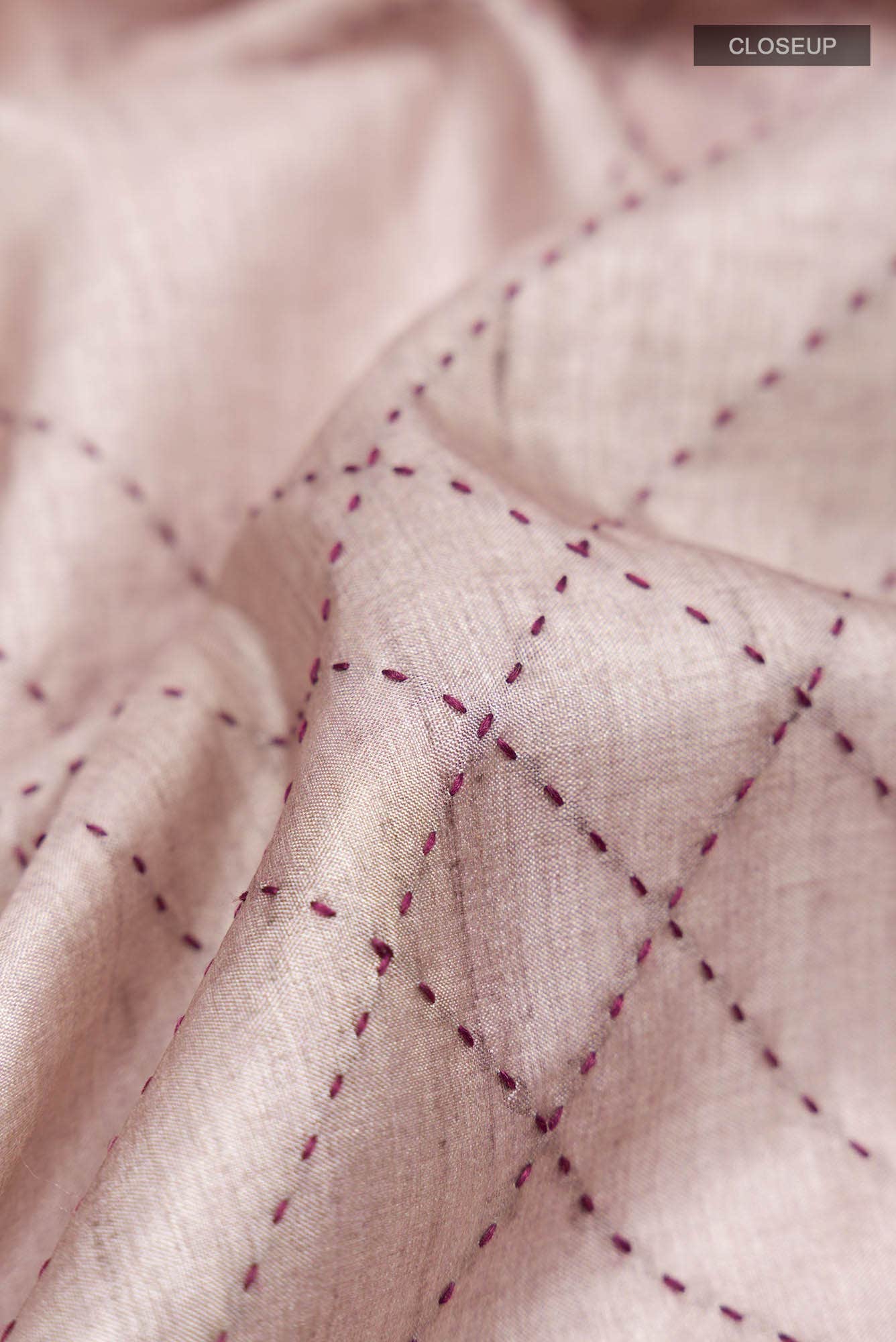 Beige Blended Tussar Silk Saree
