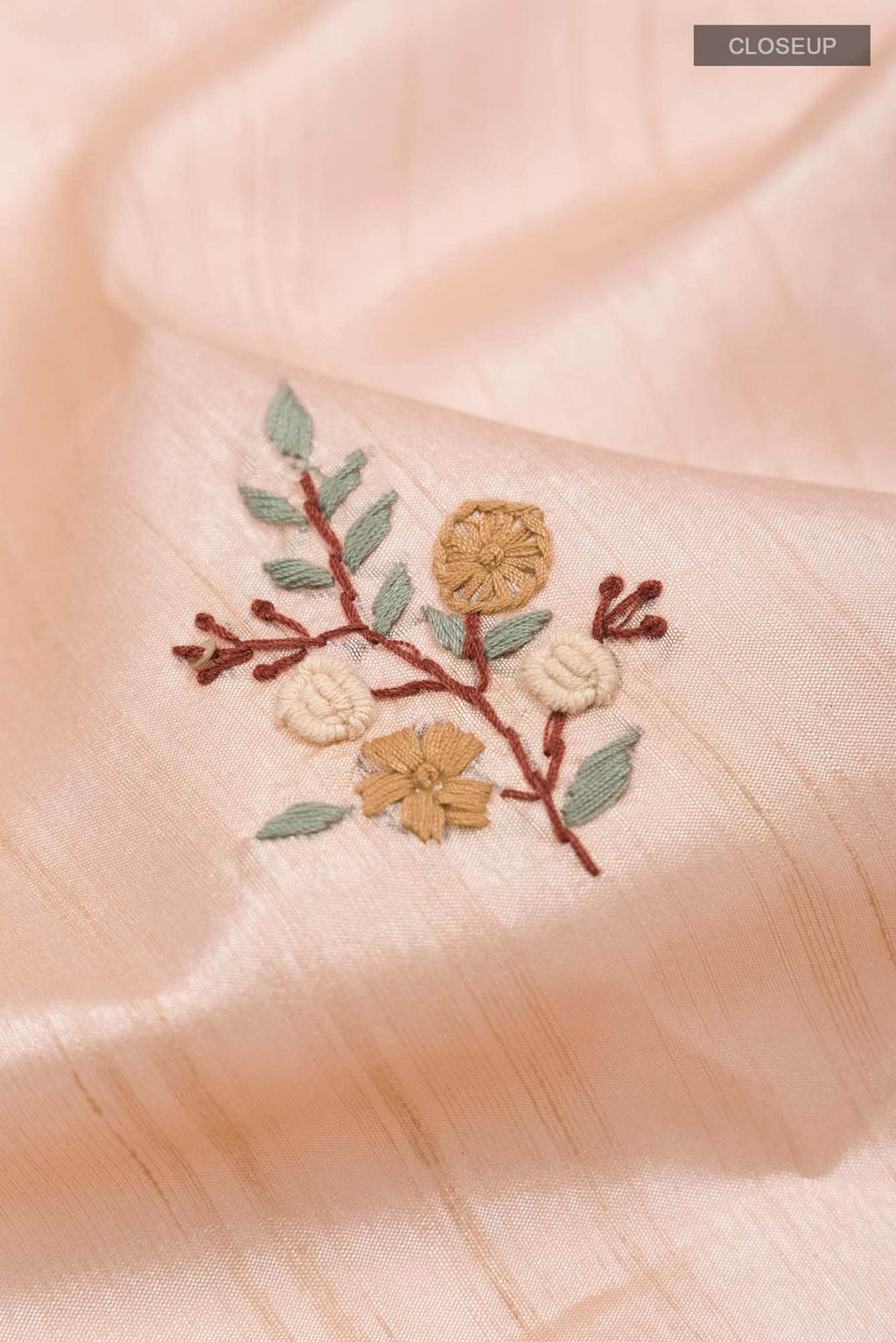 Beige Blended Tussar Silk Saree