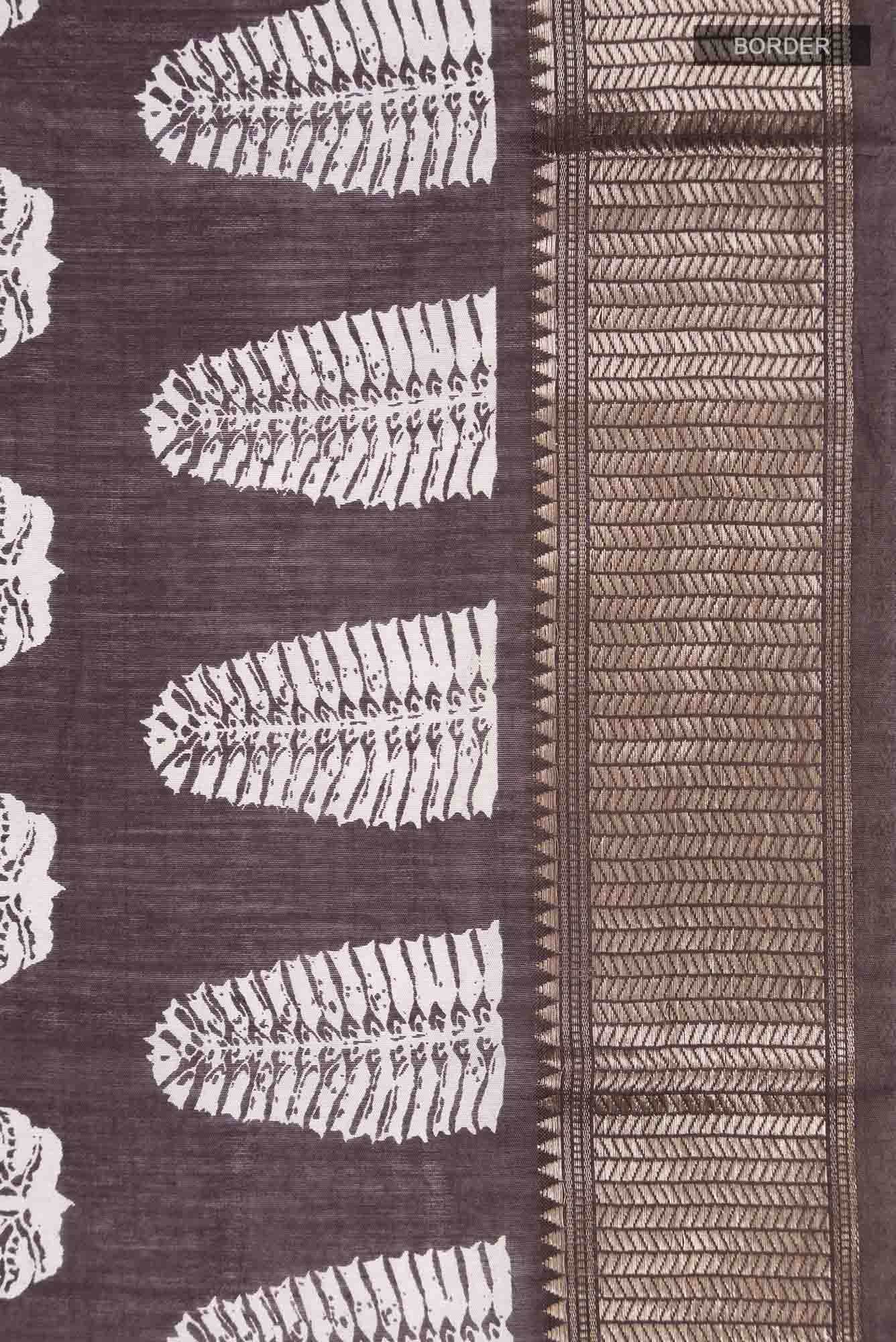 Brown Blended Tussar Silk Saree