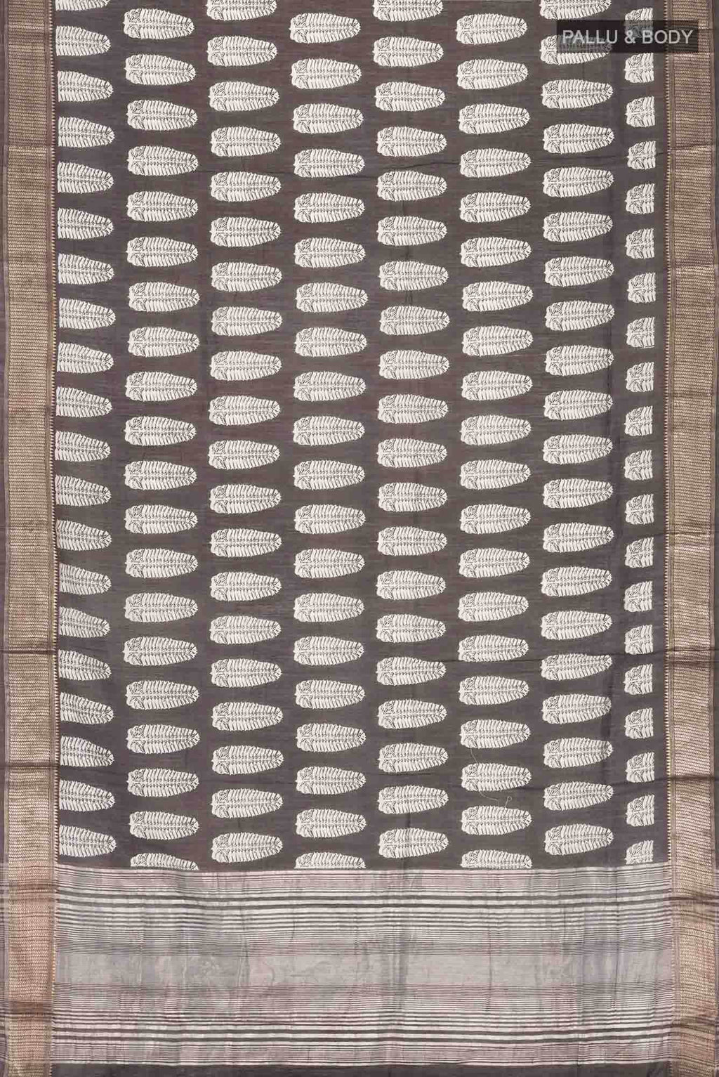 Brown Blended Tussar Silk Saree