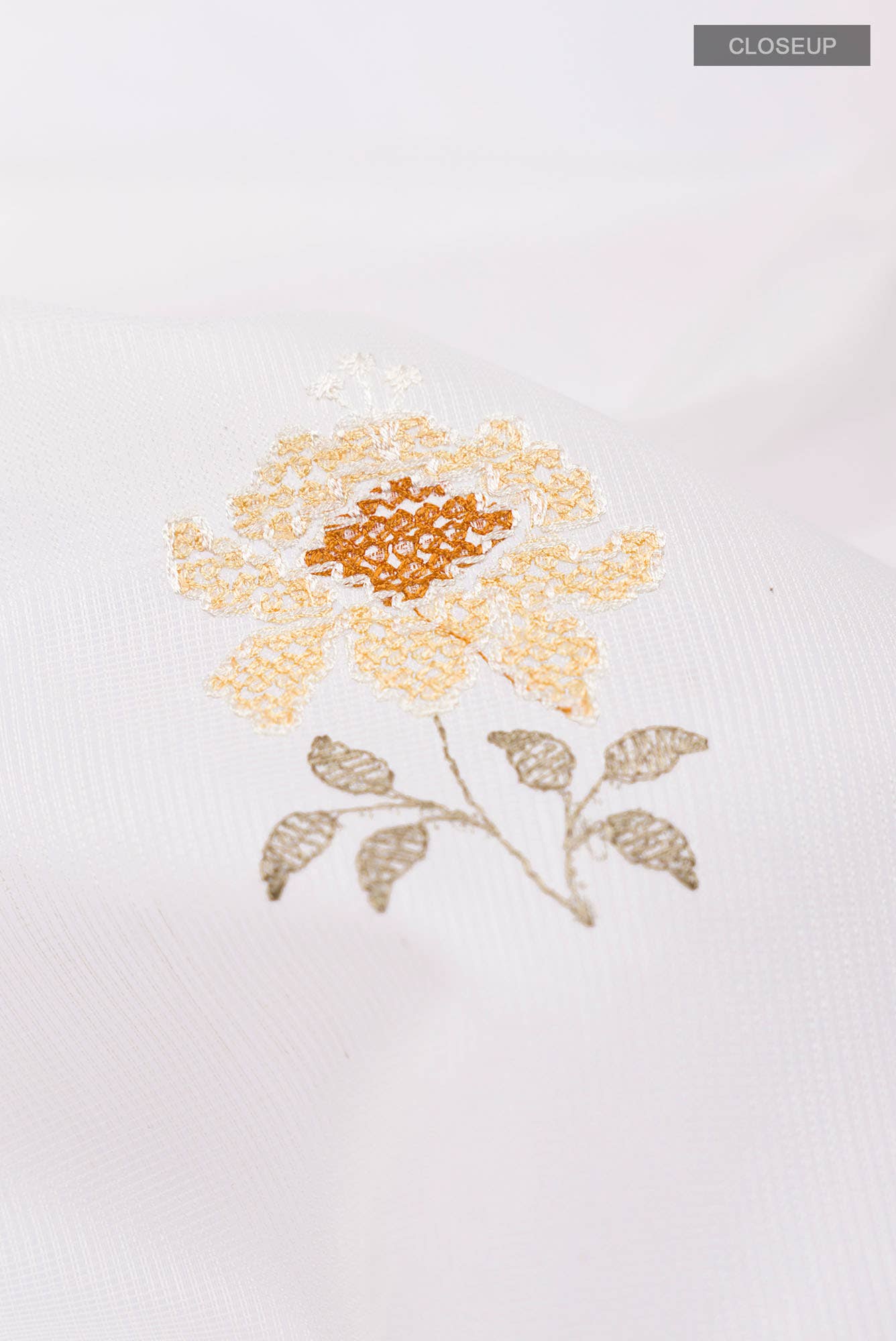 Off White Embroidered Kota Cotton Saree