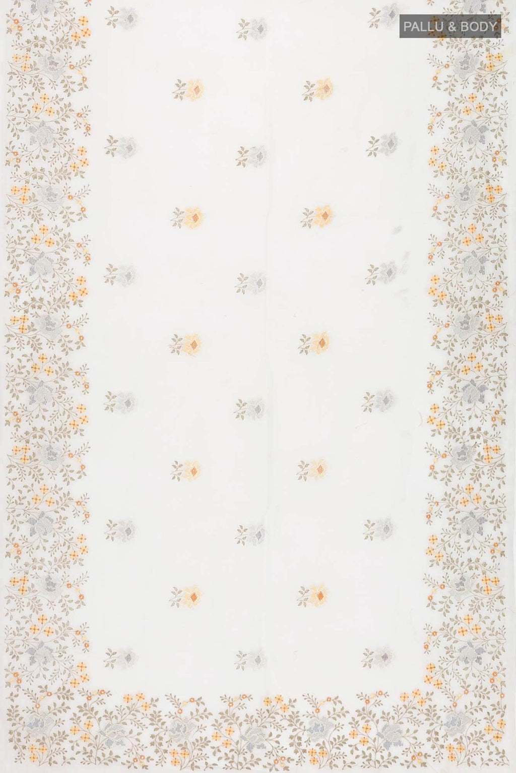 Off White Embroidered Kota Cotton Saree