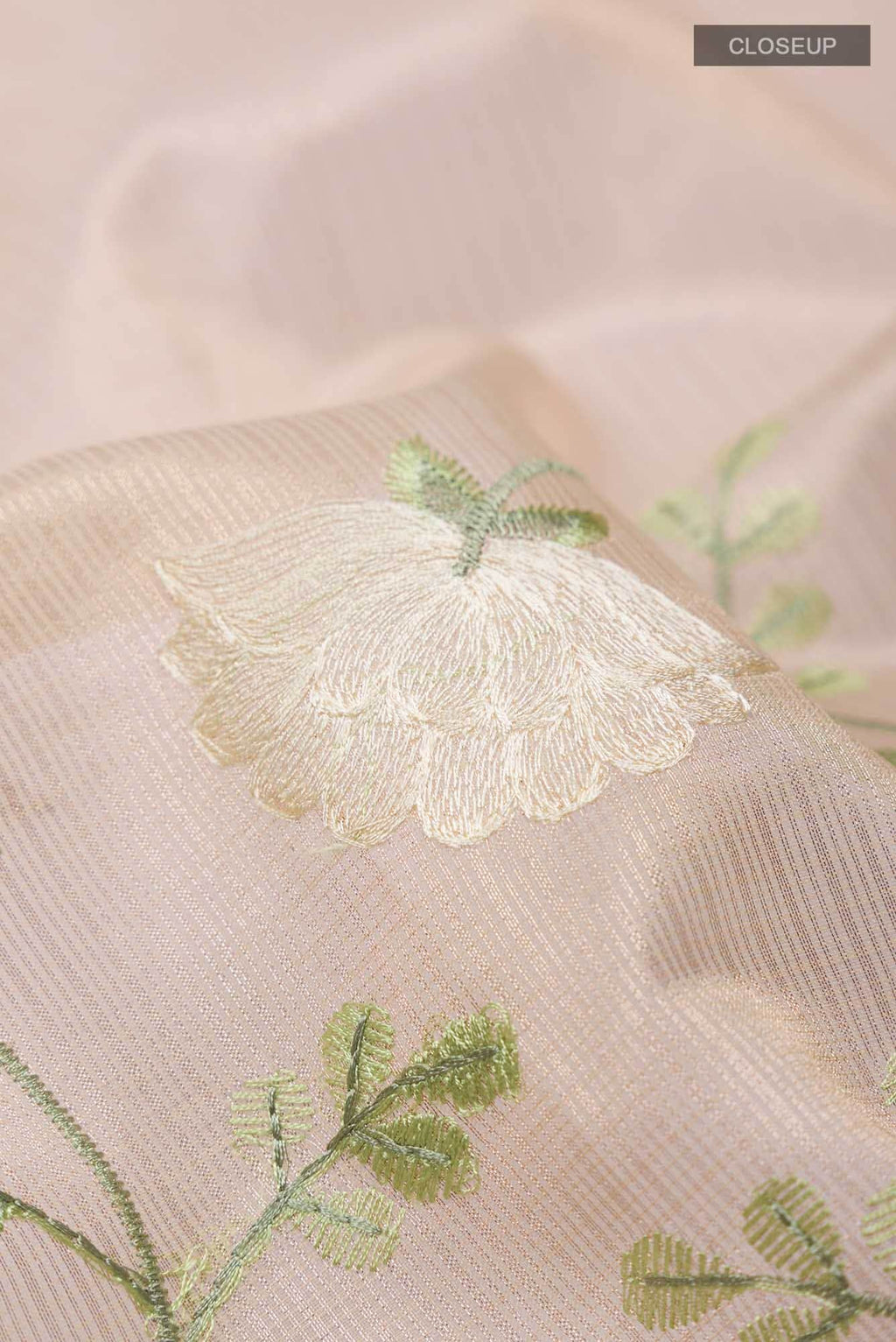 Gold Embroidered Kota Cotton Saree with Contrast Border
