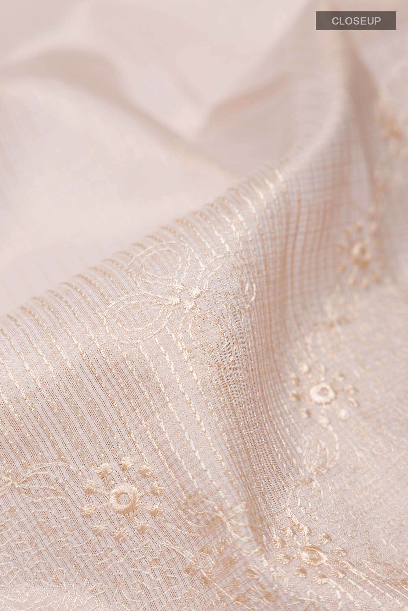 Beige Kota Cotton Saree with Contrast Border