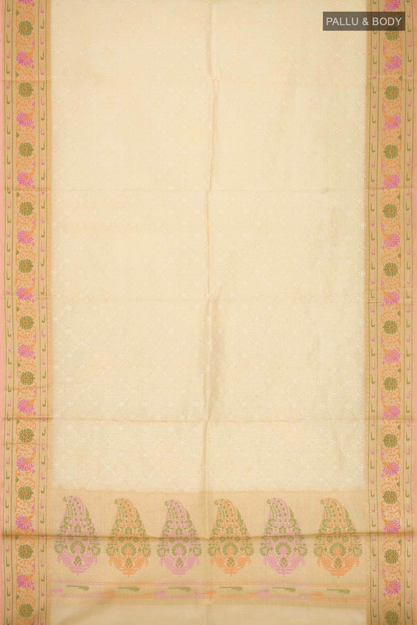 Yellow Kota Cotton Saree with Contrast Border