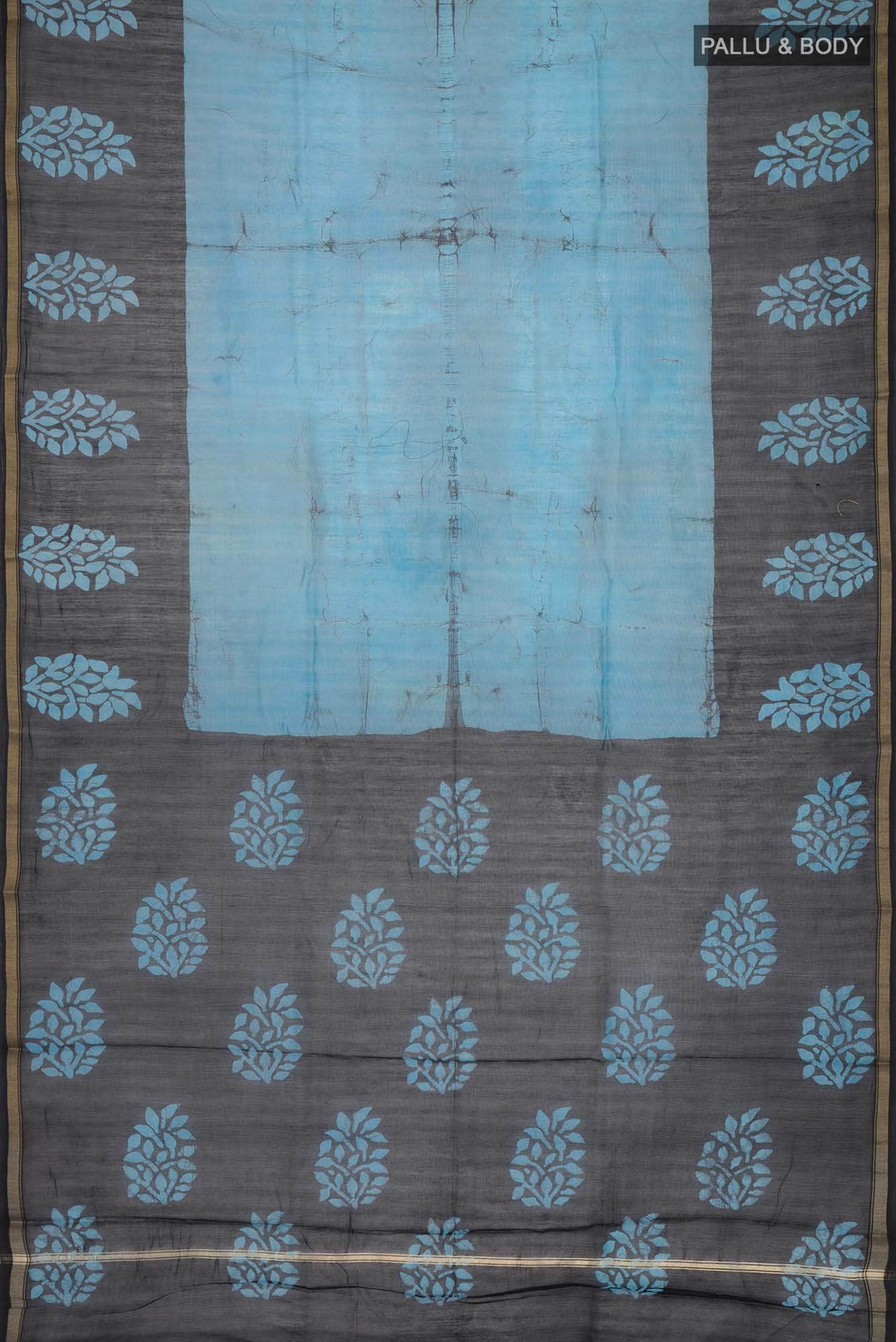 Black Batik Print Silk Cotton Saree