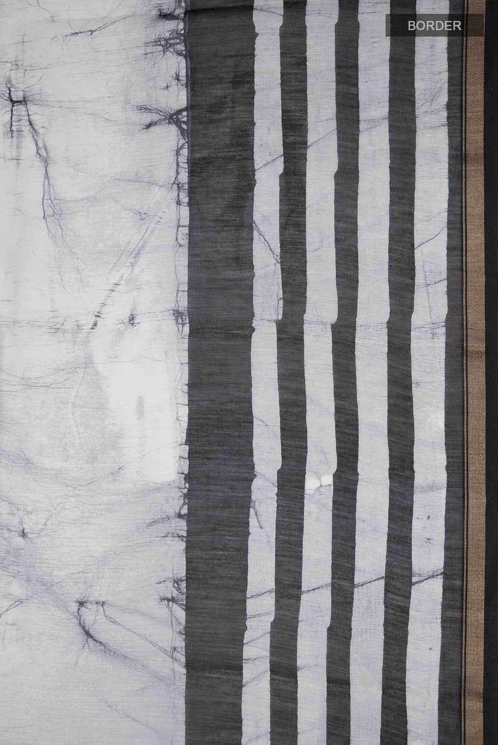 Grey Batik Print Silk Cotton Saree
