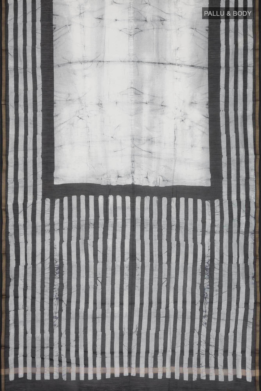 Grey Batik Print Silk Cotton Saree
