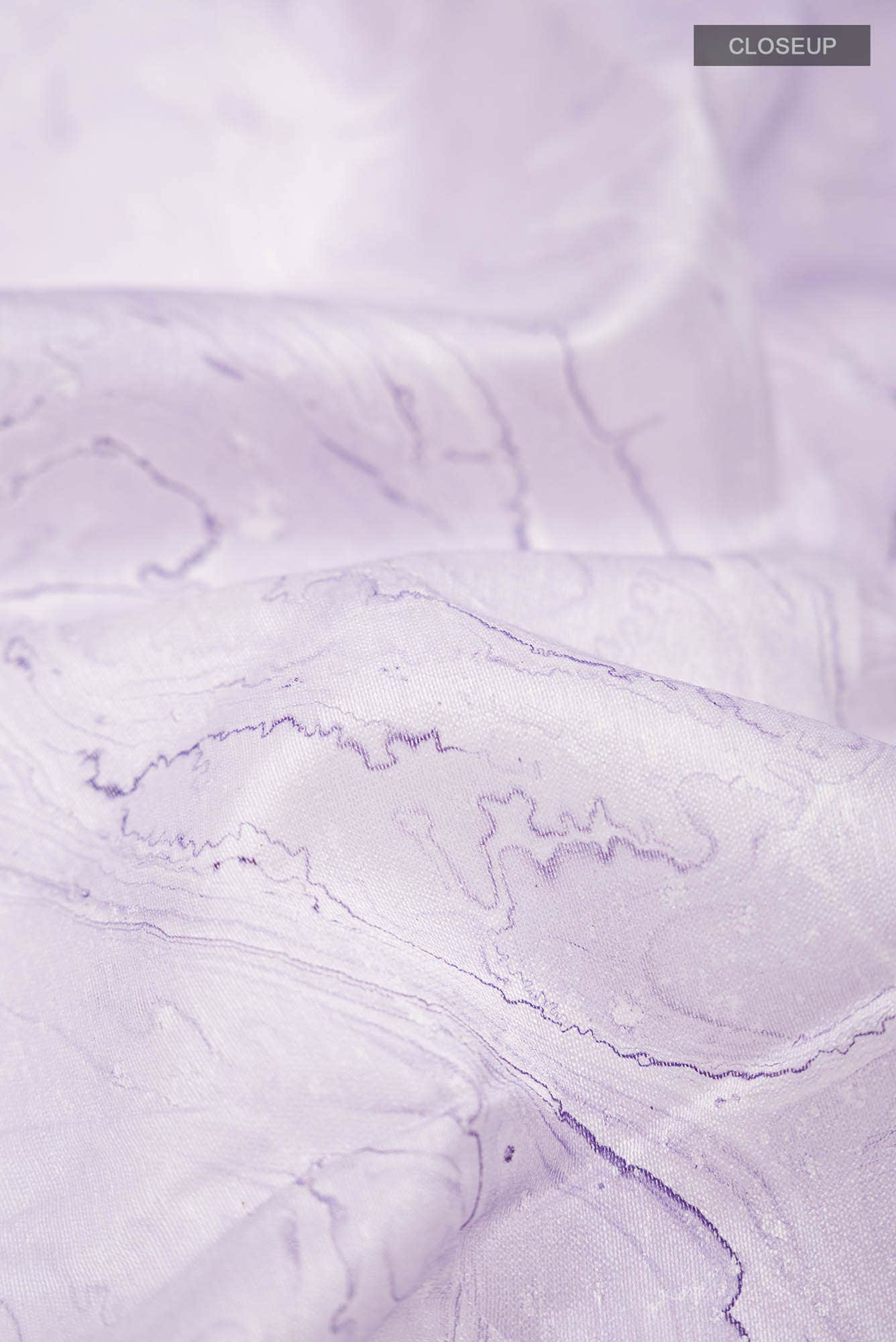 Lavender Marble Print Chanderi Silk Cotton Saree